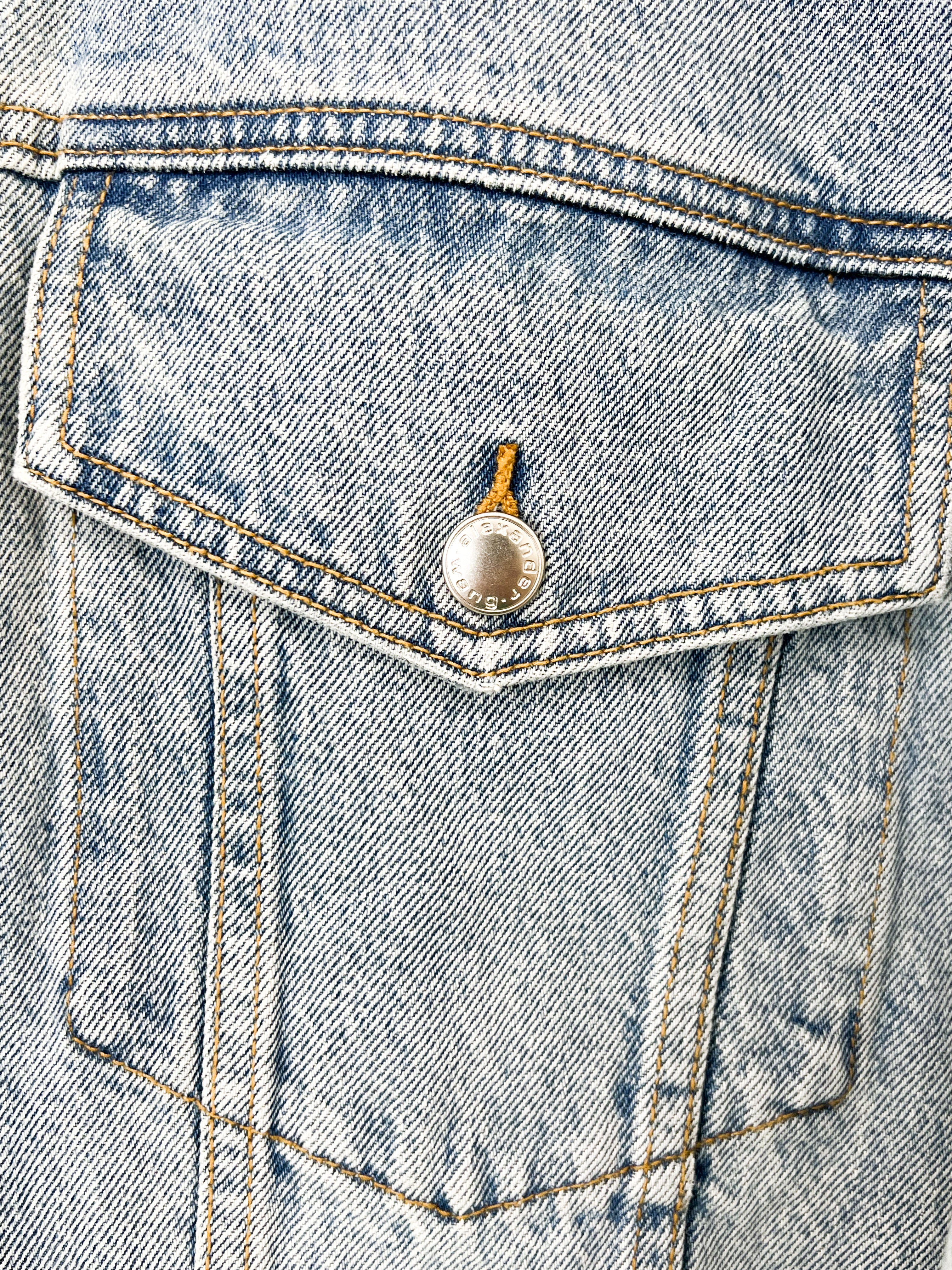Alexander Wang Regen Indigo Denim Clip Trucker Jacket