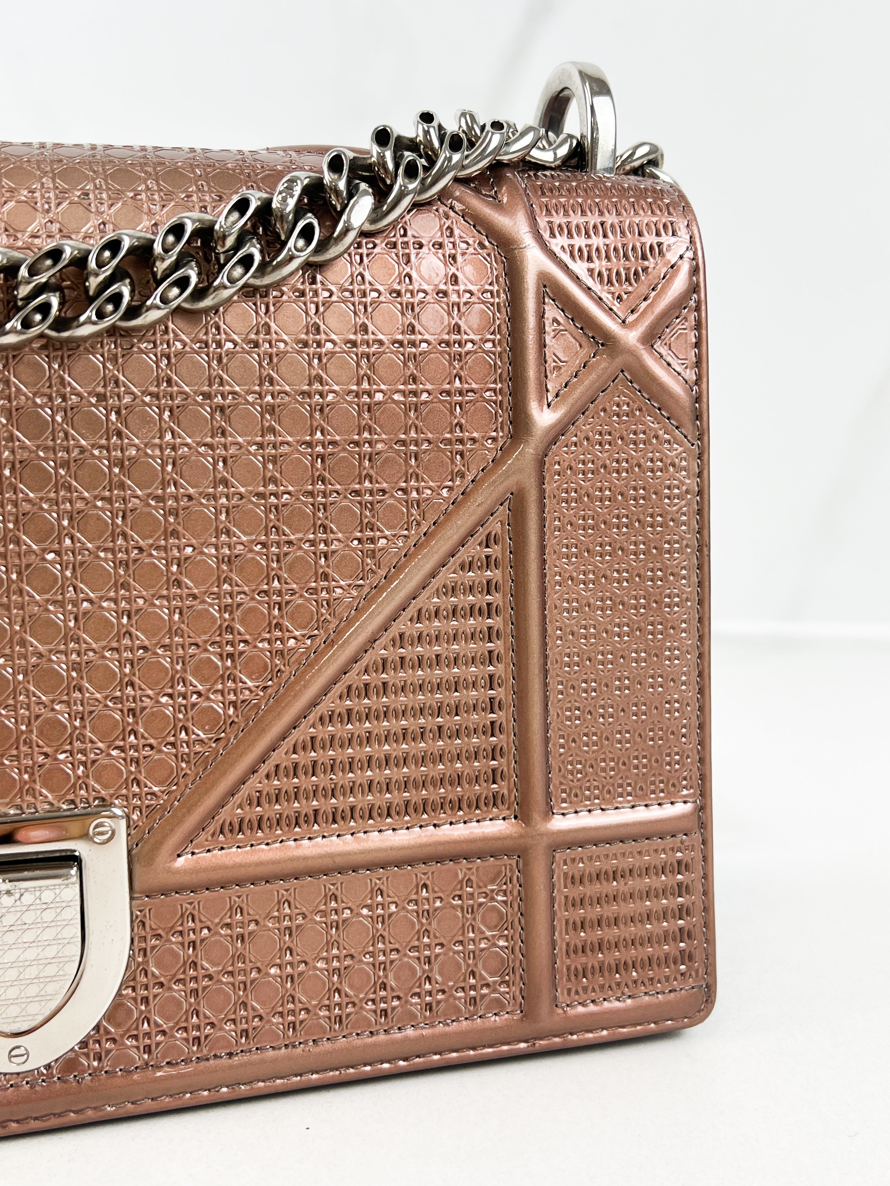 Christian Dior Diorama Medium Cannage in Iridescent pink