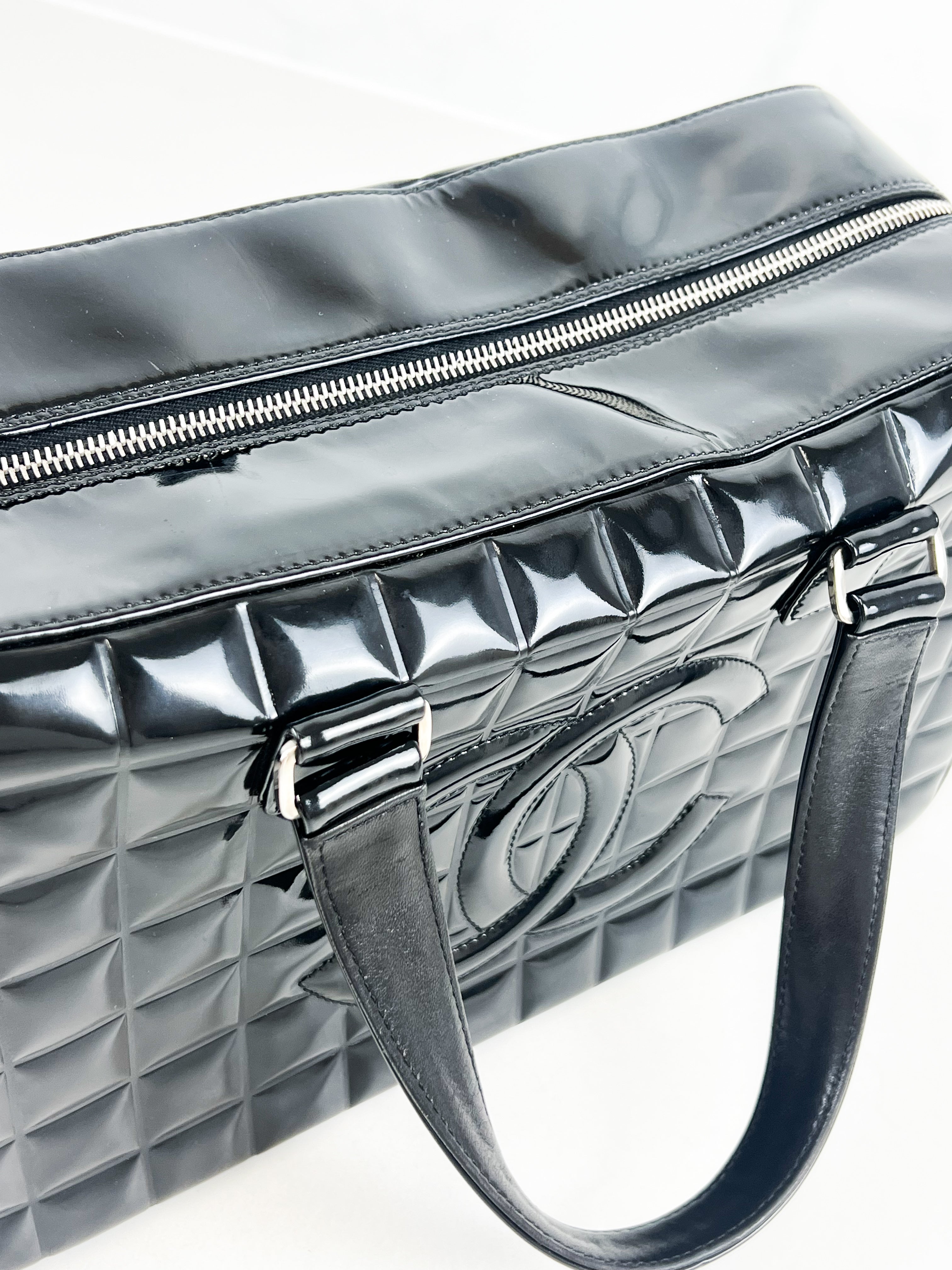Chanel Black Patent Bowling Bag