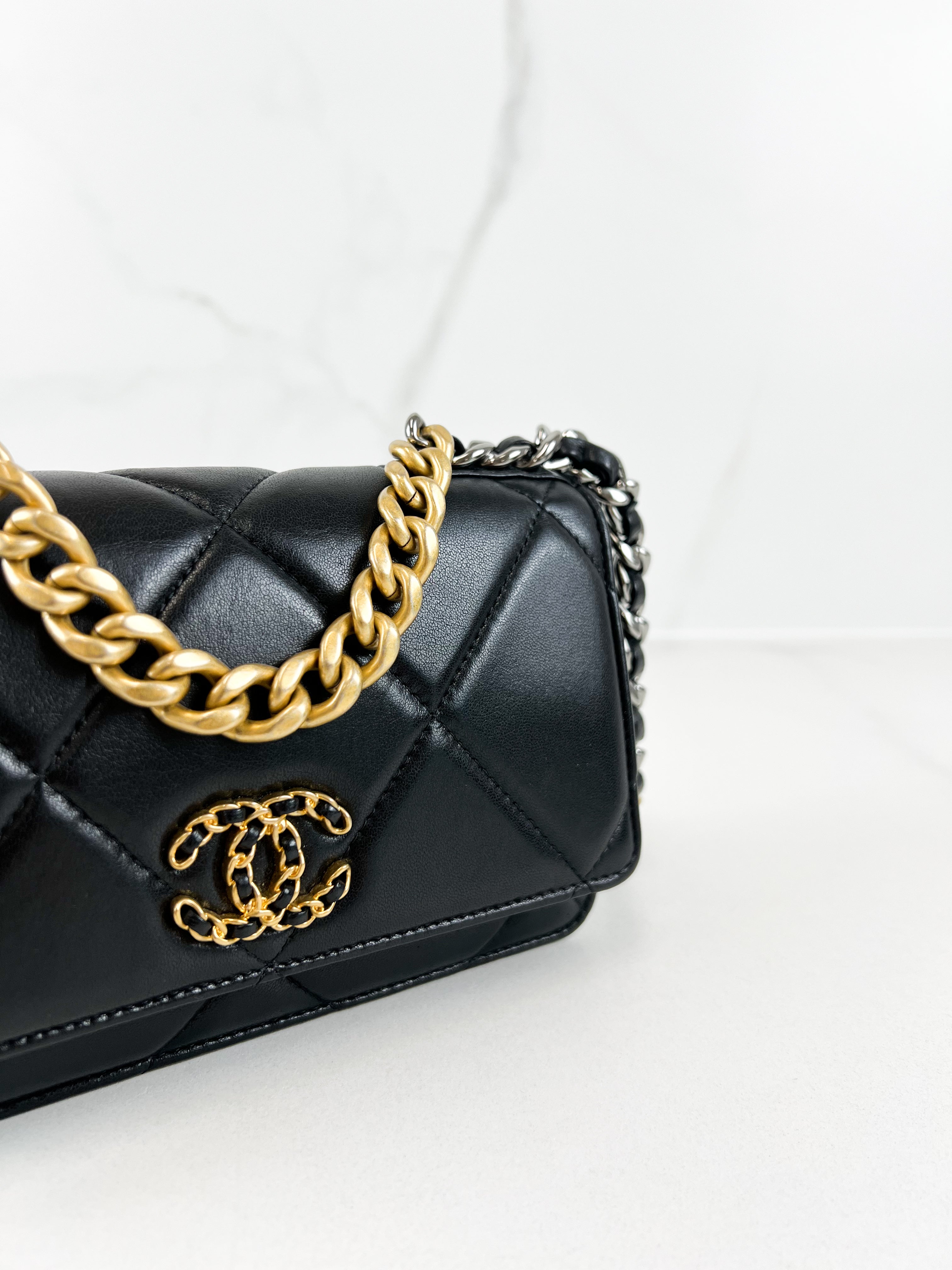 Chanel 19 Wallet on Chain WOC in Lambskin Leather
