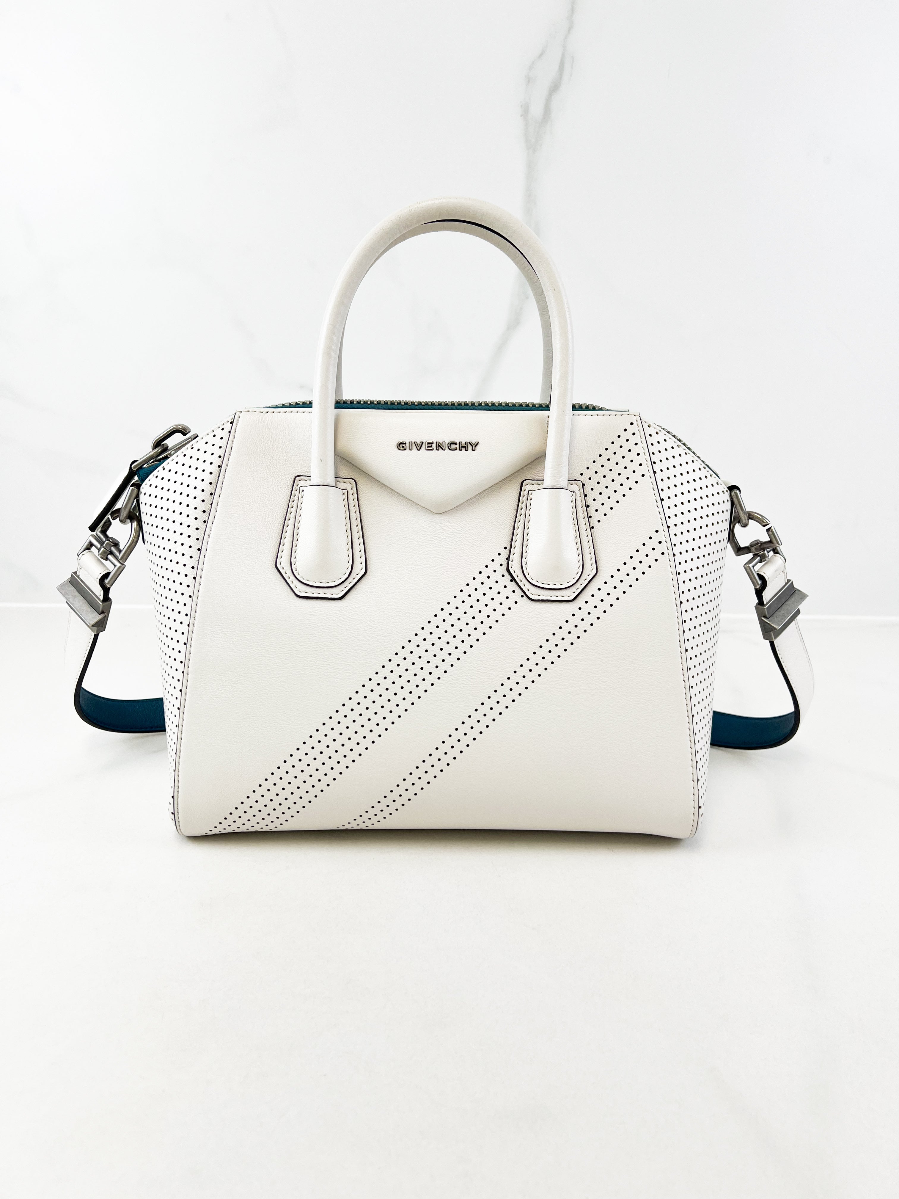 Givenchy Antigona Leather Small White Shoulder Bag