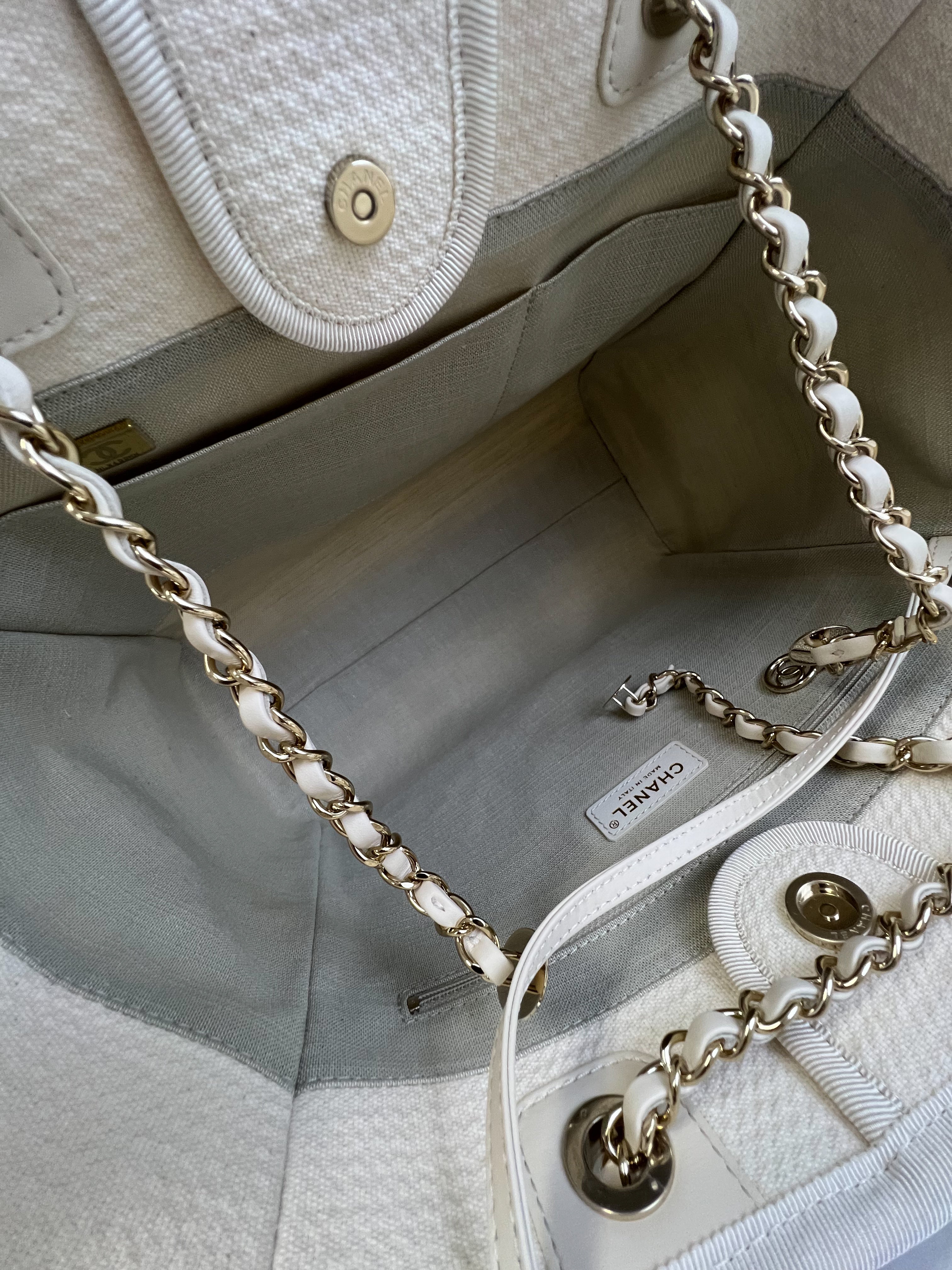 Chanel Canvas Deauville in Light Beige