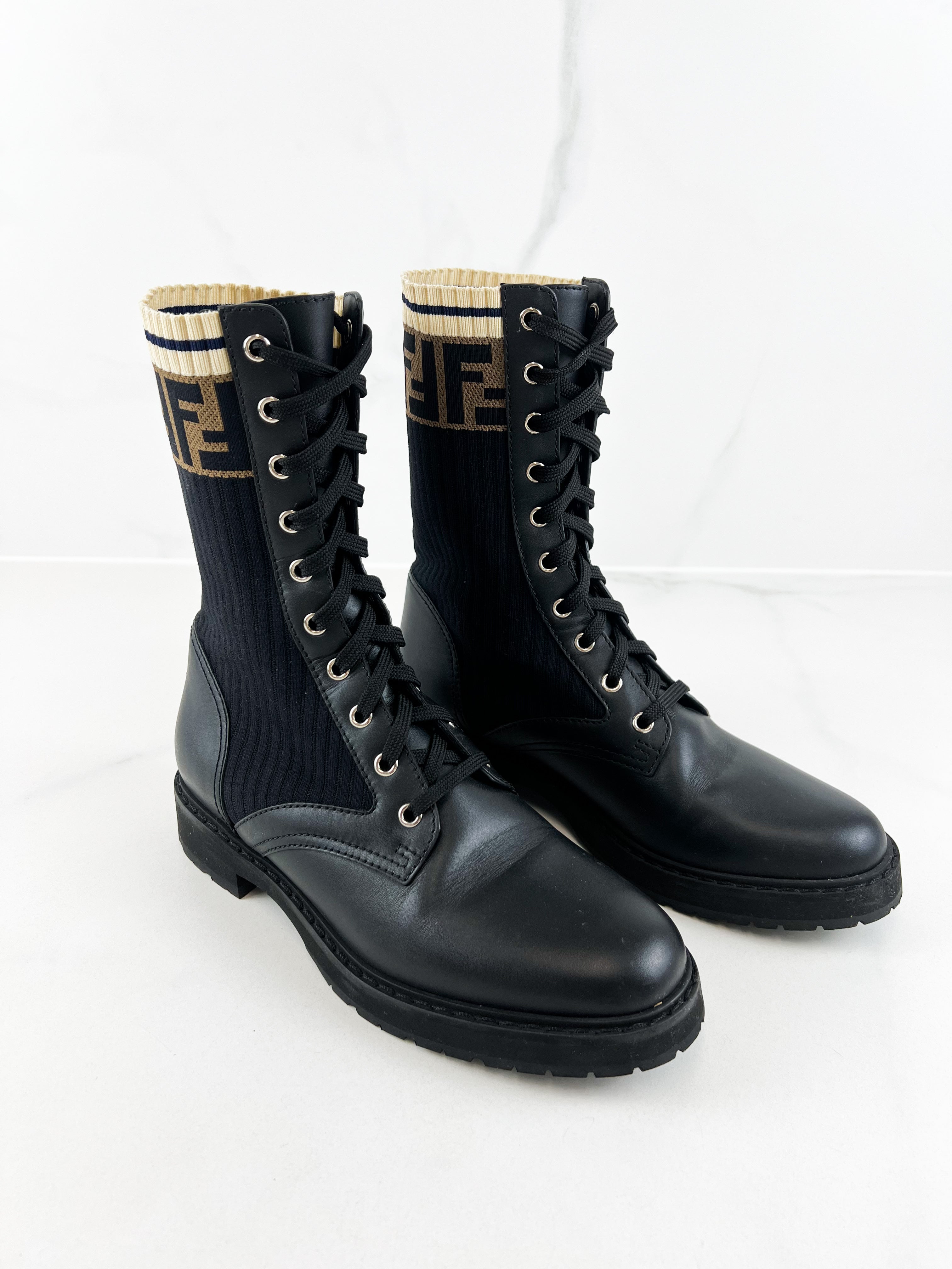 Fendi Rockoko Black Boots Size 39