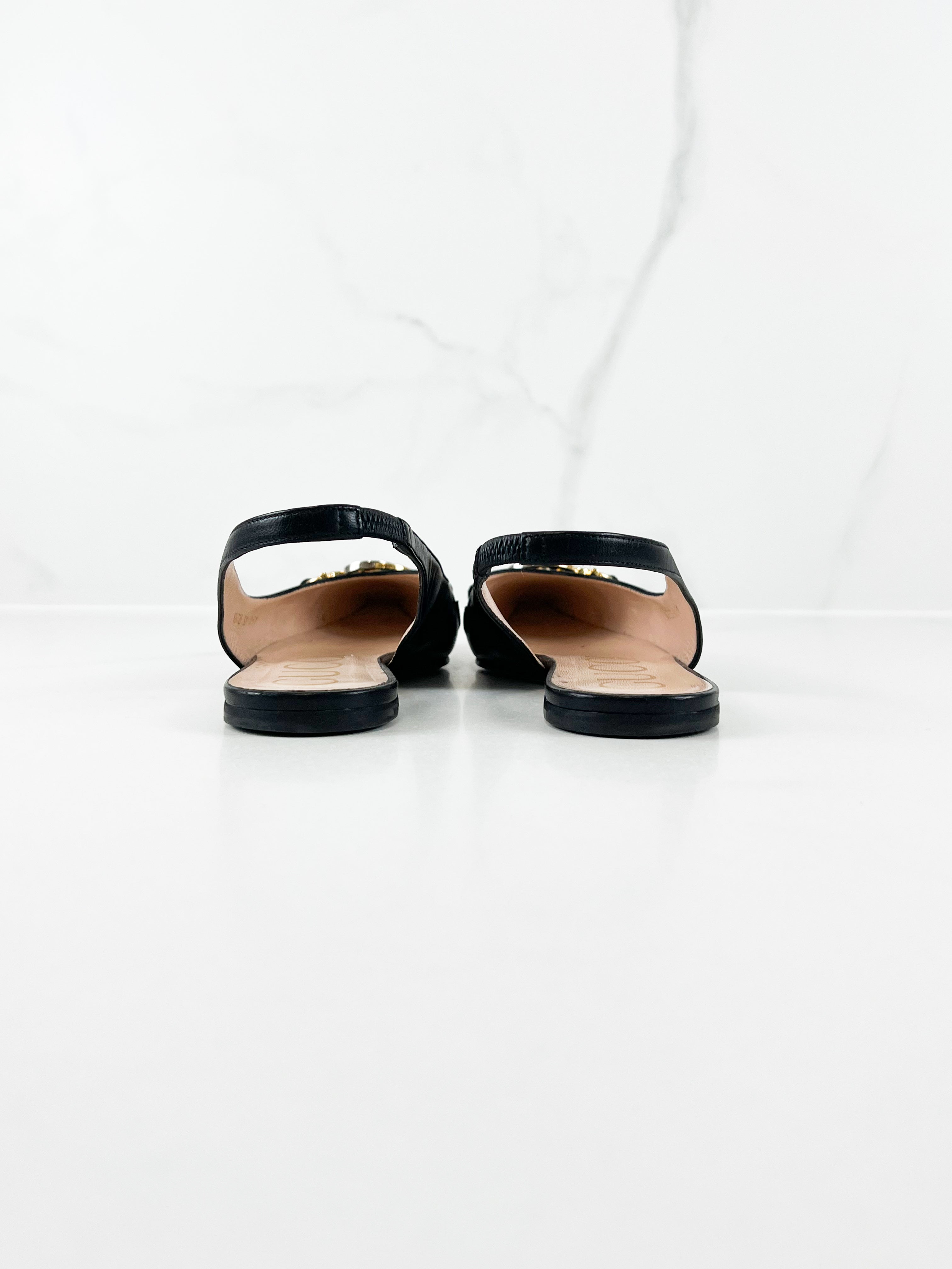 Gucci Zumi Interlocking GG Slingback Mule Size 38.5