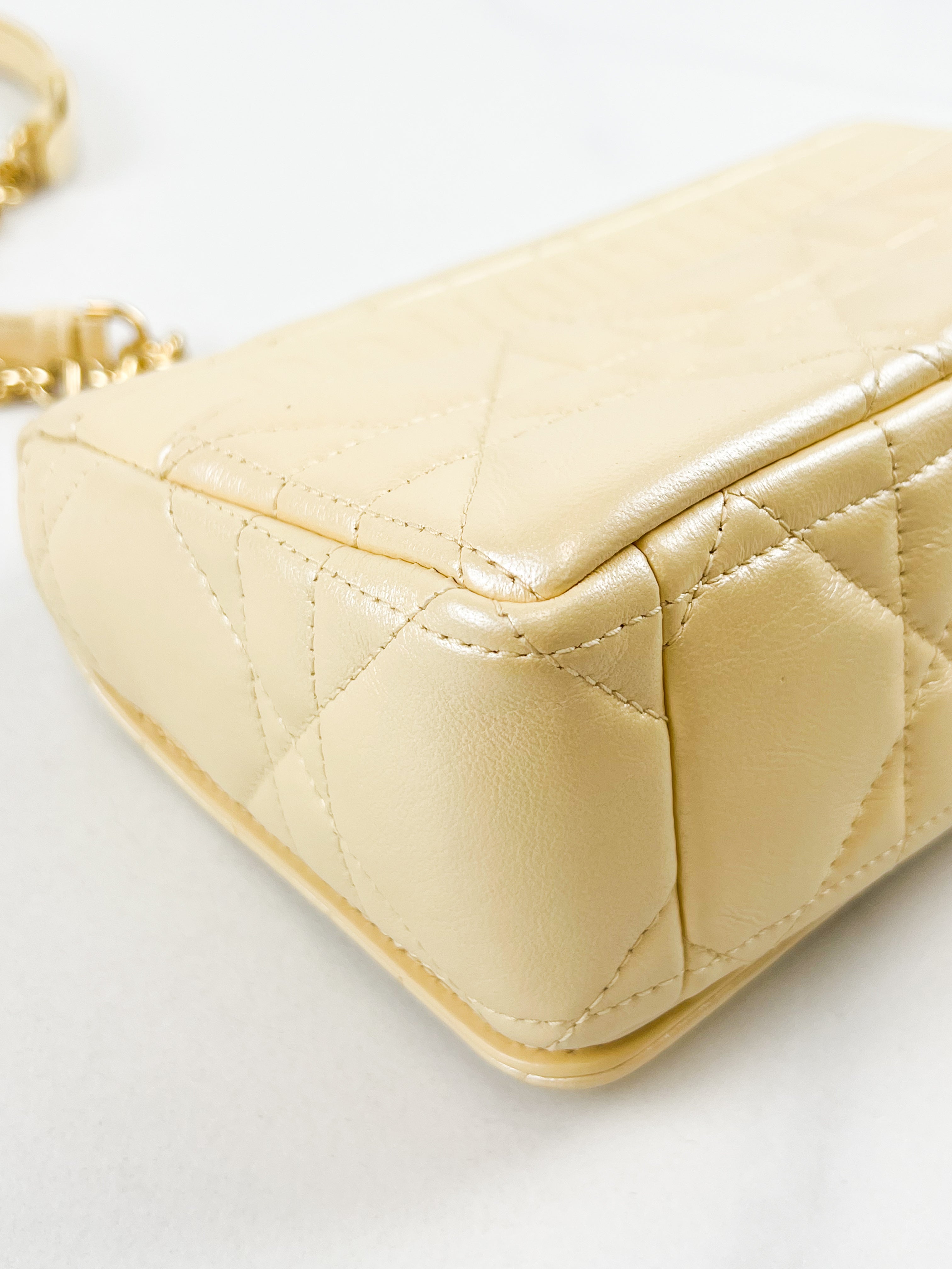 Christian Dior Medium Caro Bag in Butter with GHW