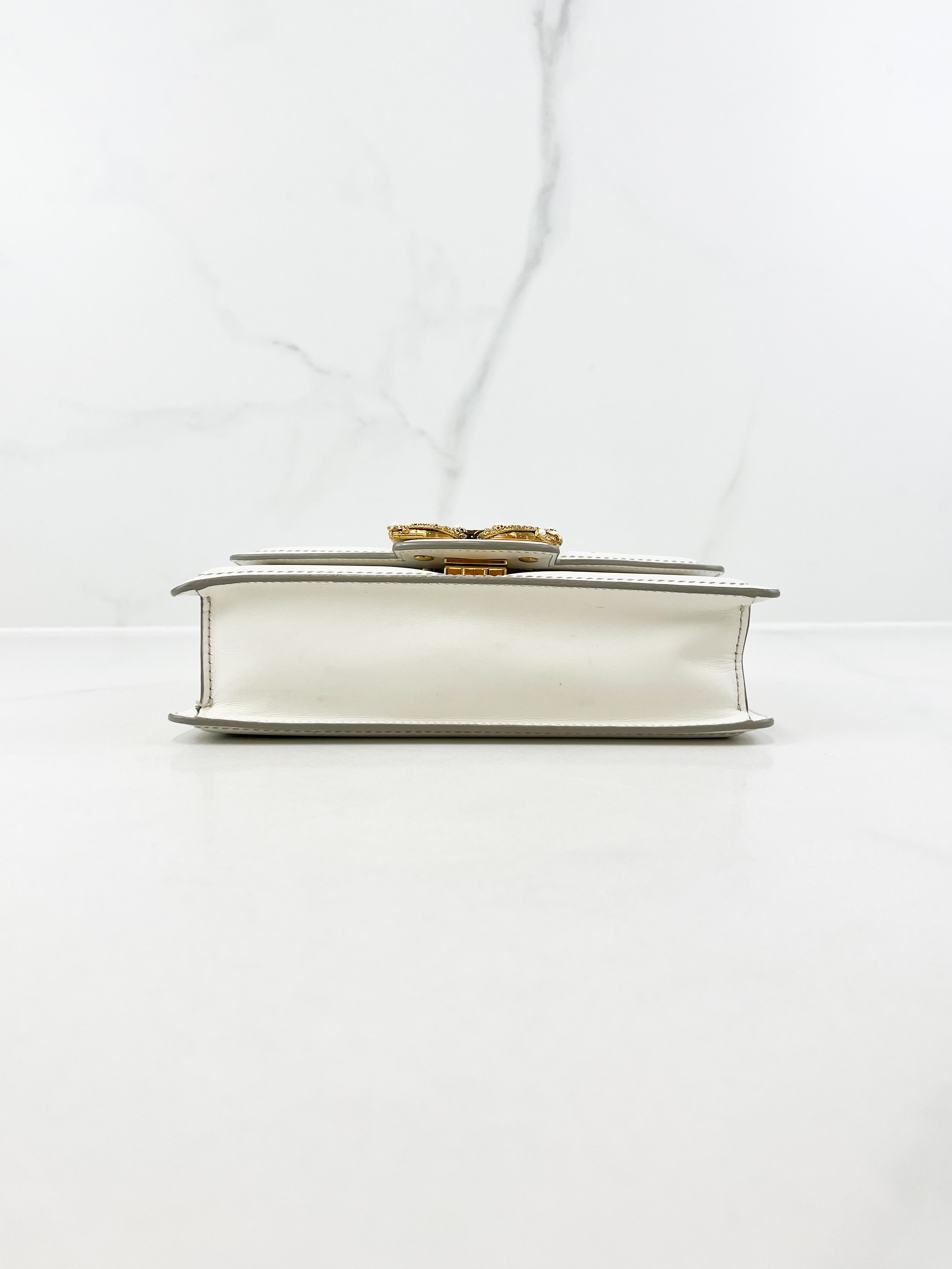 Dolce & Gabbana Amore Chain Shoulder Bag in White with GHW