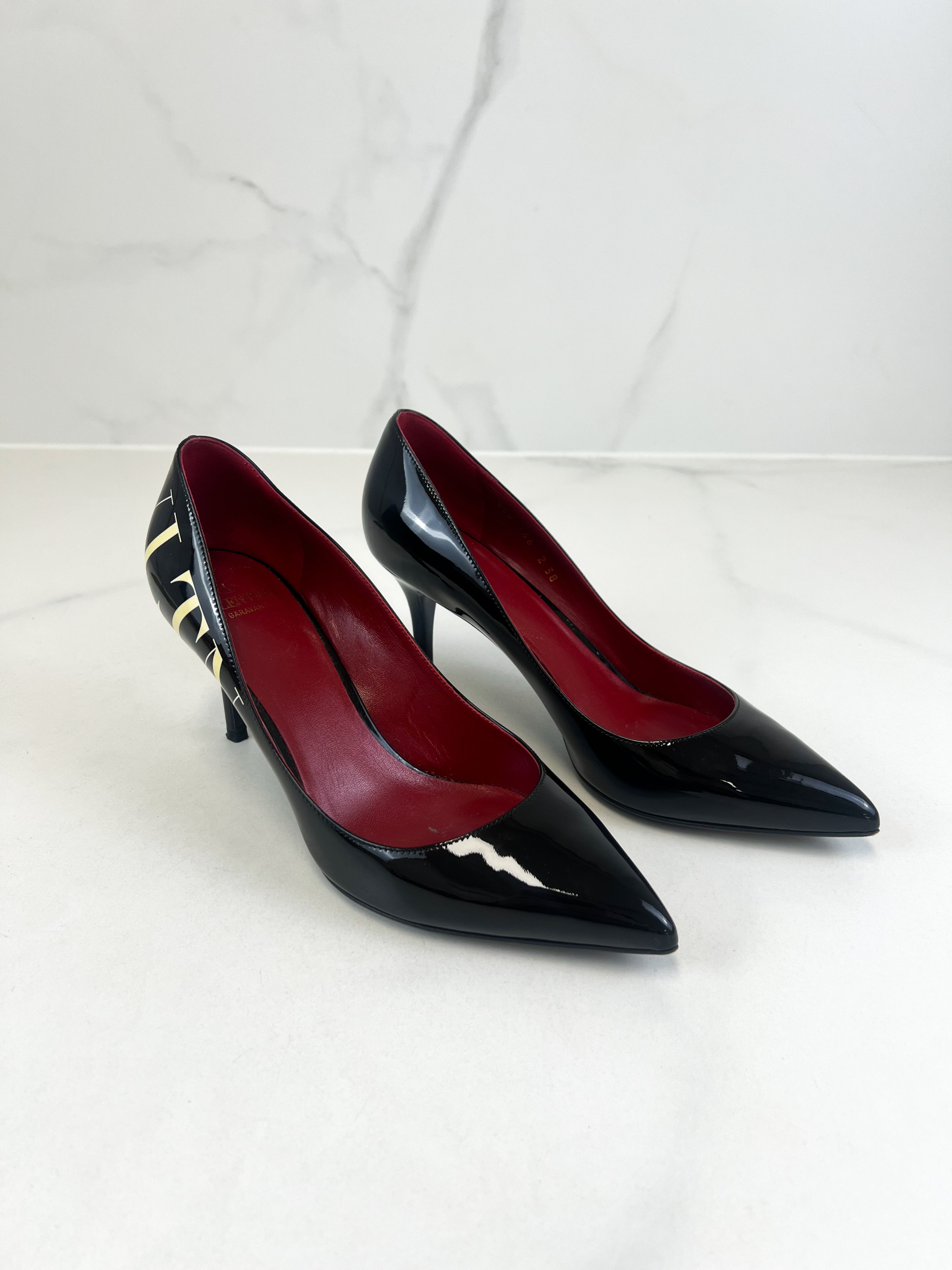 Valentino Rockstud Patent Leather Pump 75mm Size 38