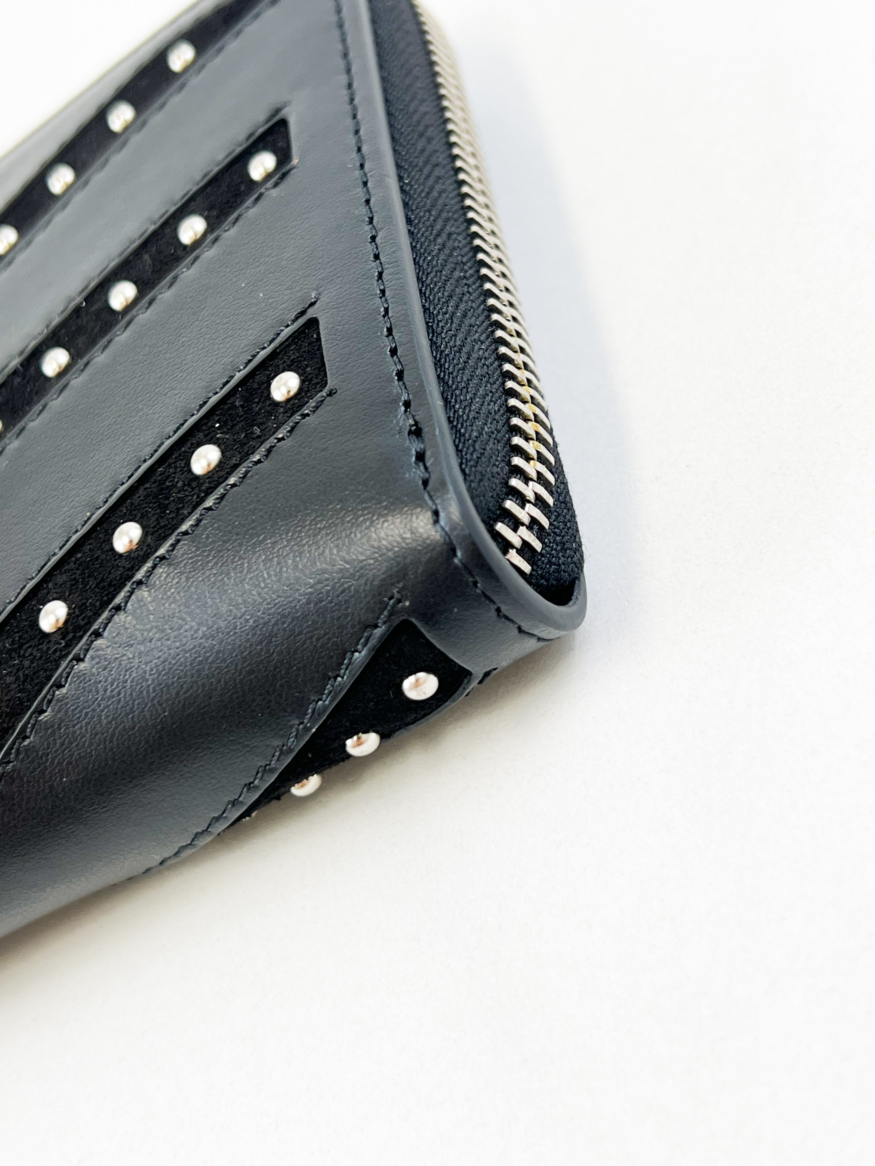 Givenchy Grained Leather Zip Around Wallet