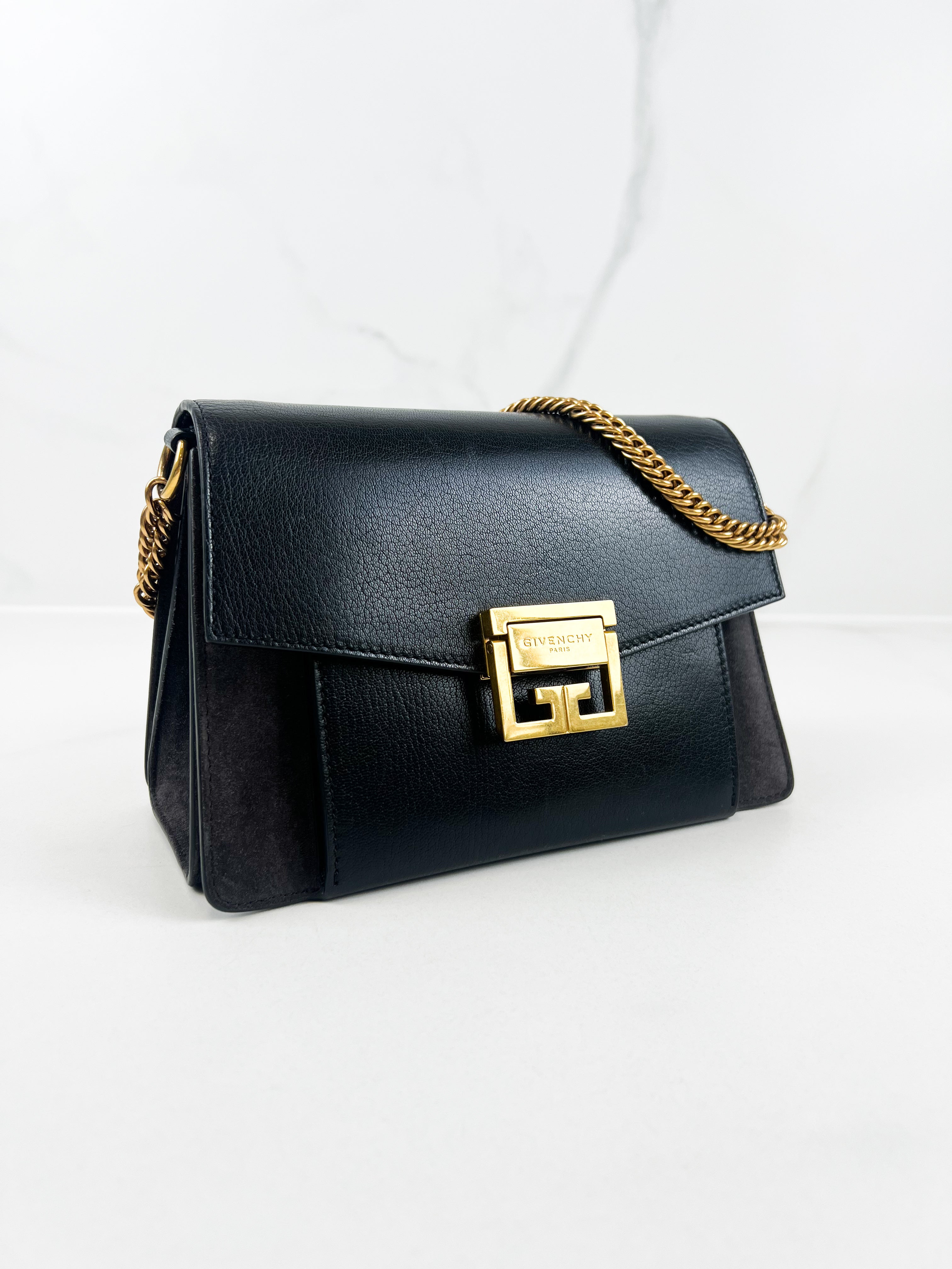 Givenchy Leather/Suede Small Shoulder Bag in Black