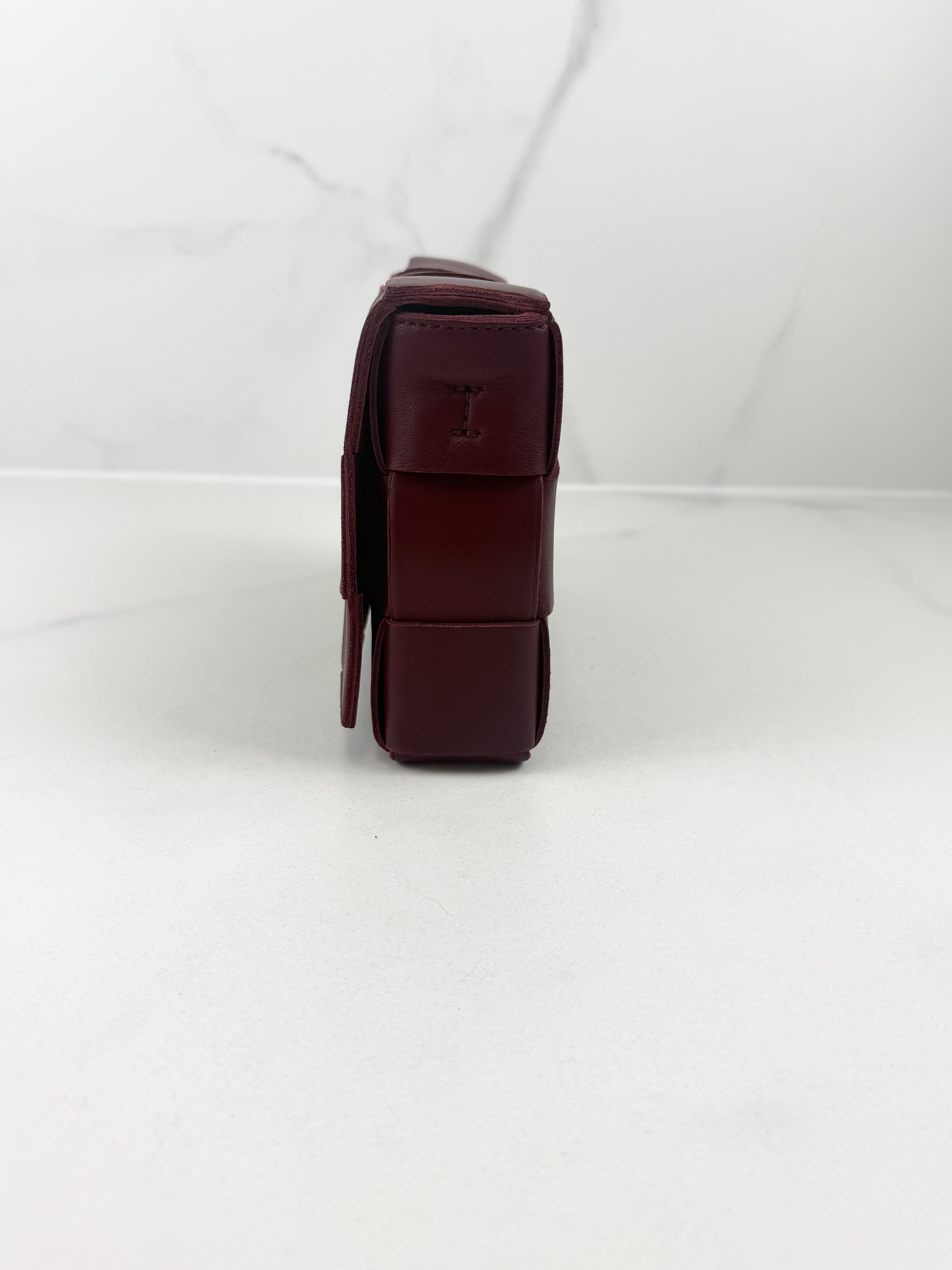 Bottega Veneta Cassette Bag in Bordeaux Wine Red