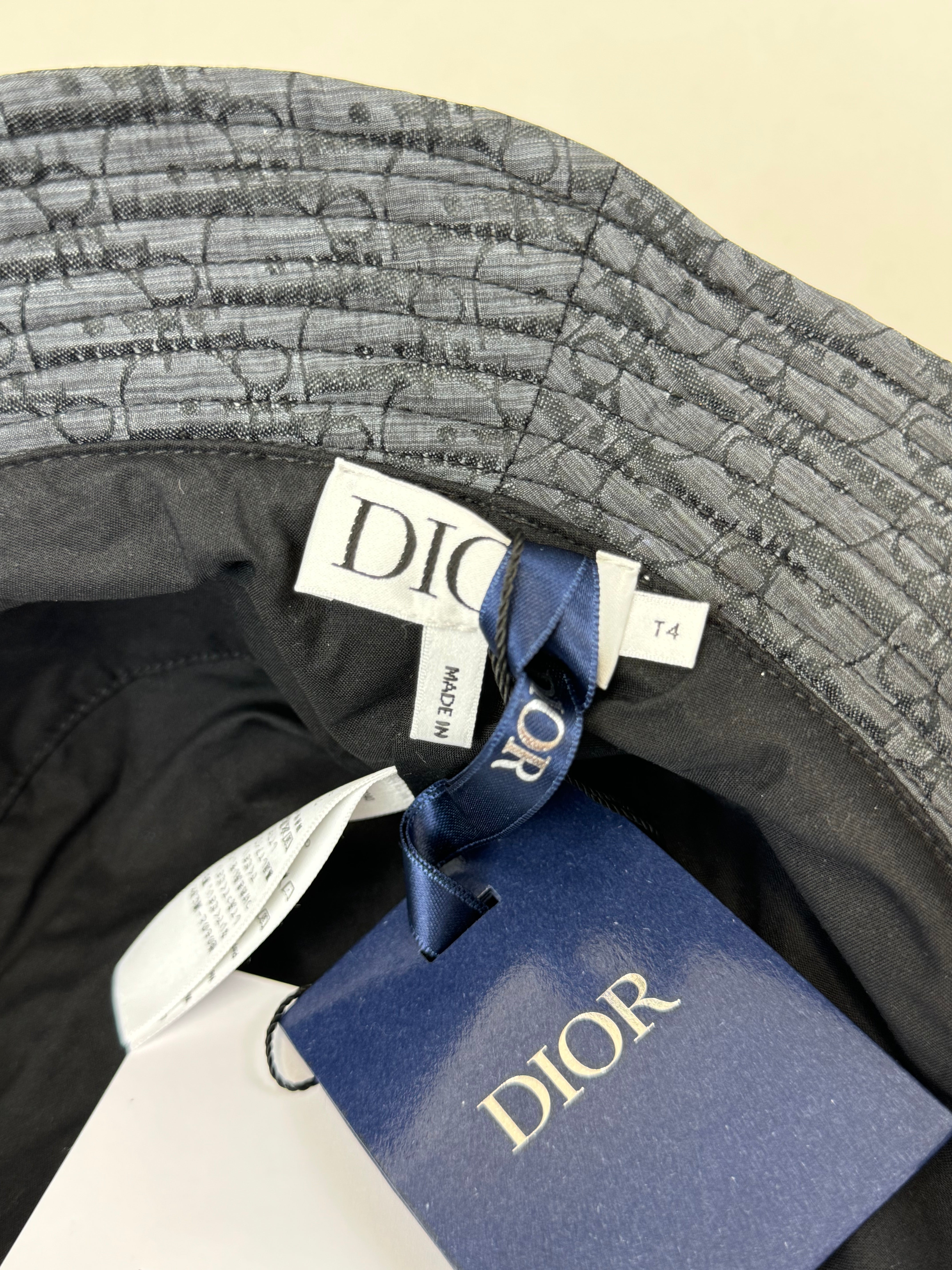 Christian Dior Oblique Technical Fabric Kids Brim Bucket Hat