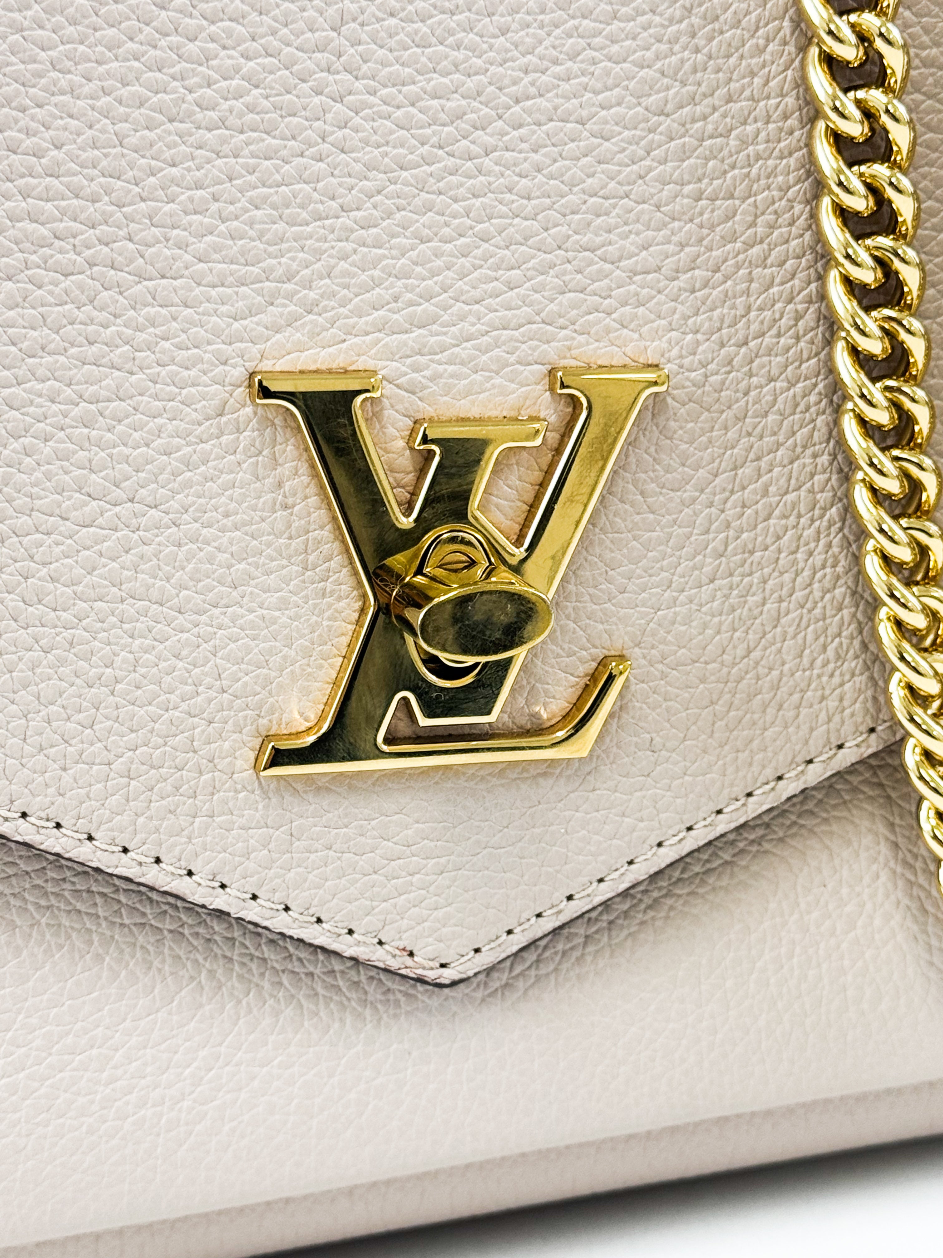 Louis Vuitton Blush Nude Lock Me Satchel Chain Bag