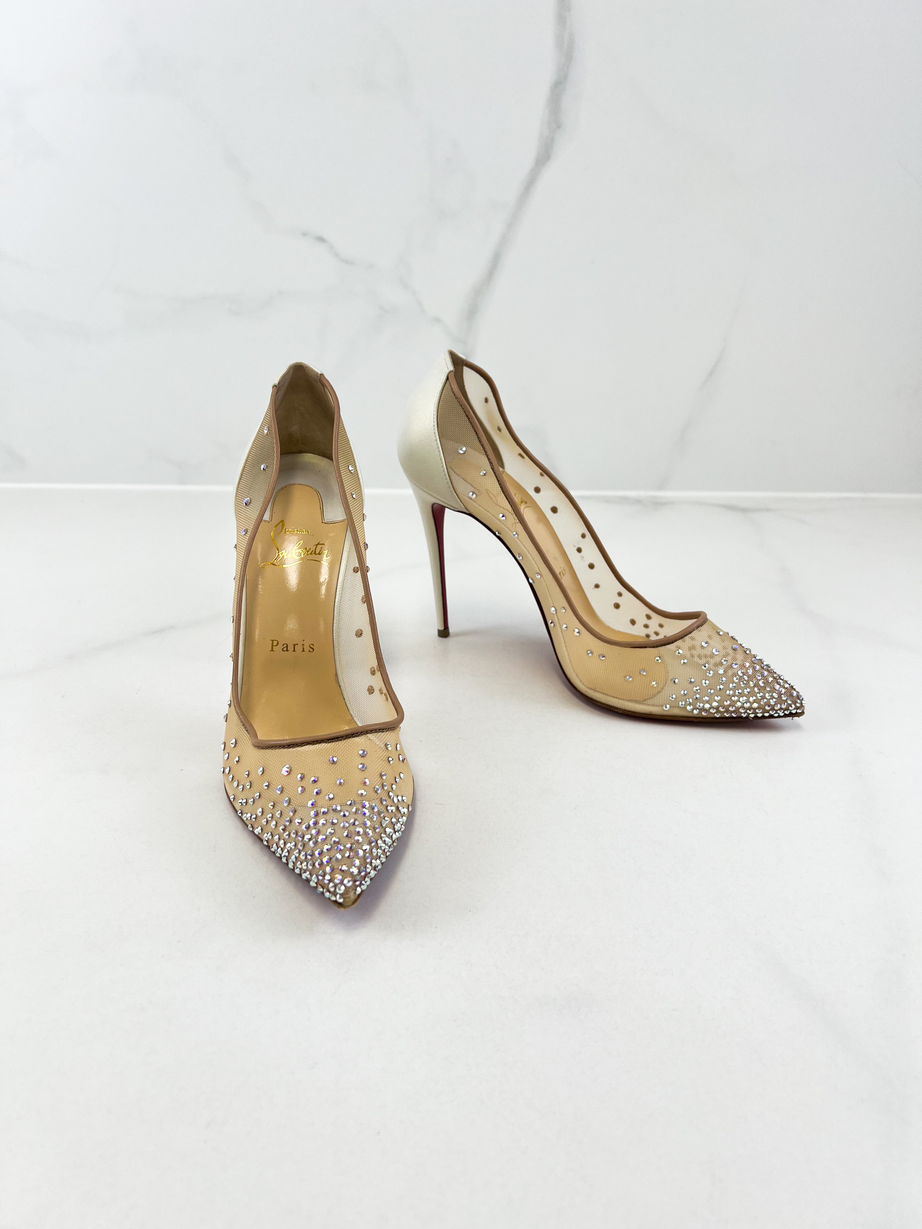 Christian Louboutin Follies Strass 100mm Size 39.5