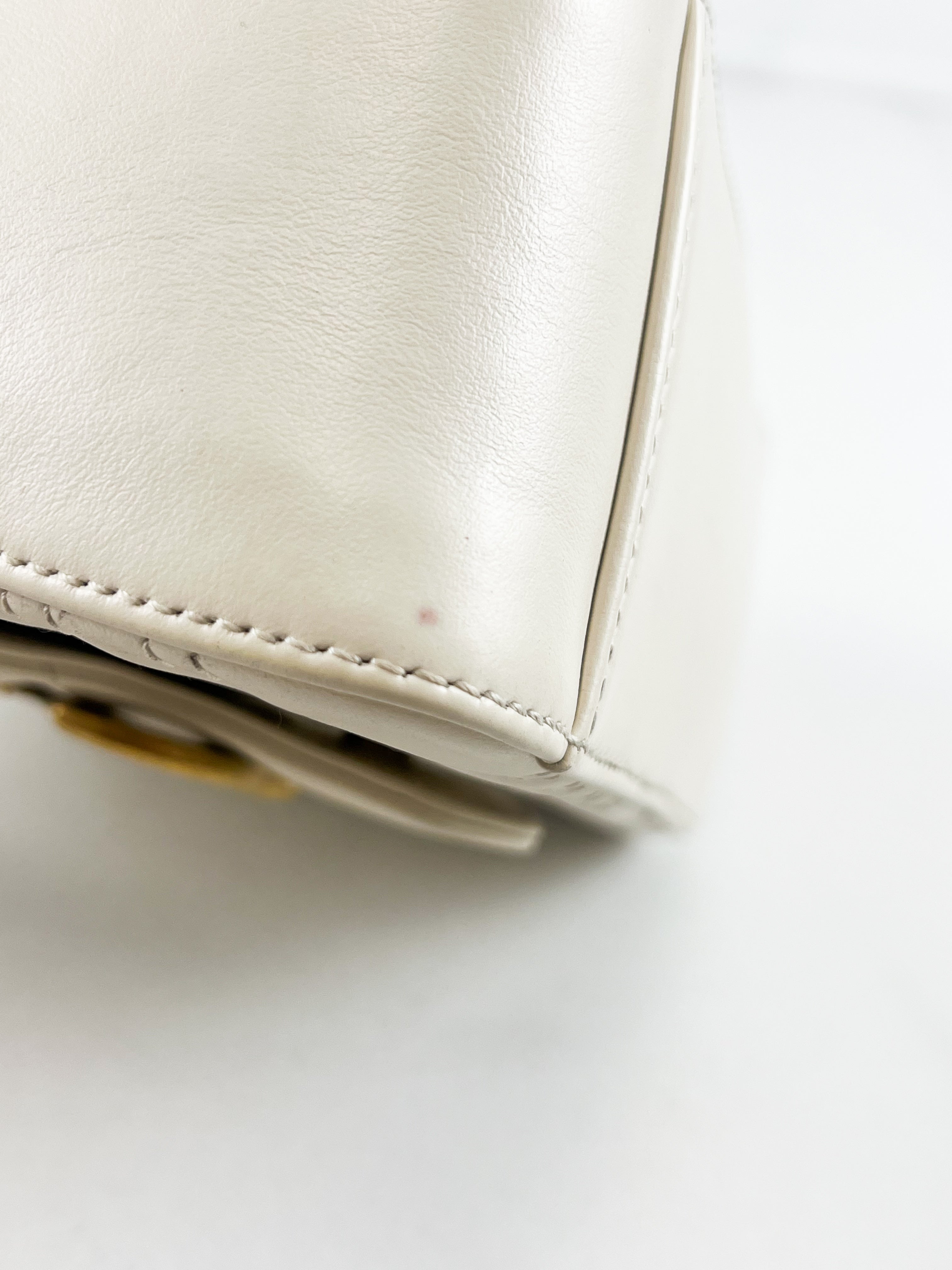 Gucci GG Marmont Matelasse Top Handle Bag in White