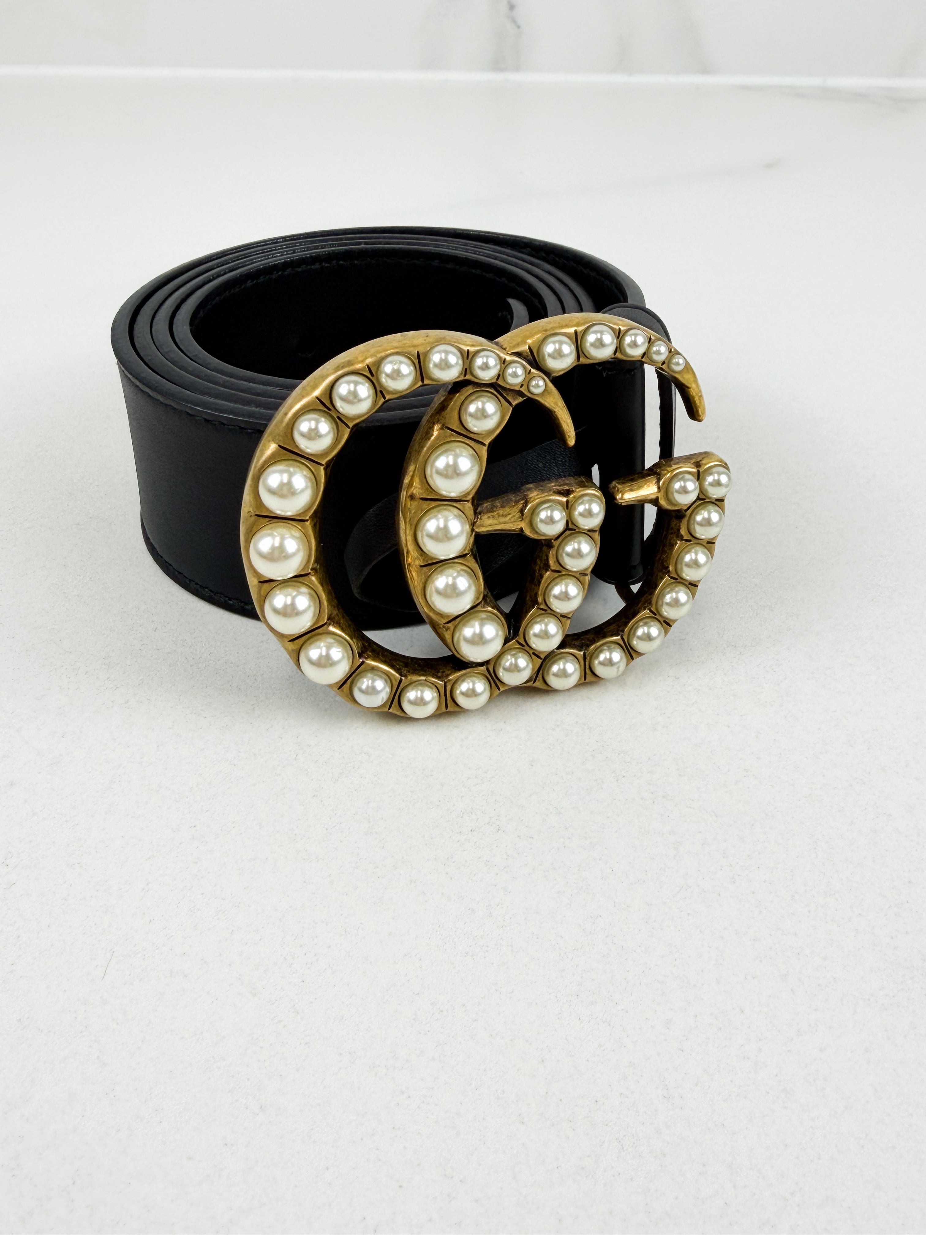 Gucci GG Pearl Belt 80mm Size 85