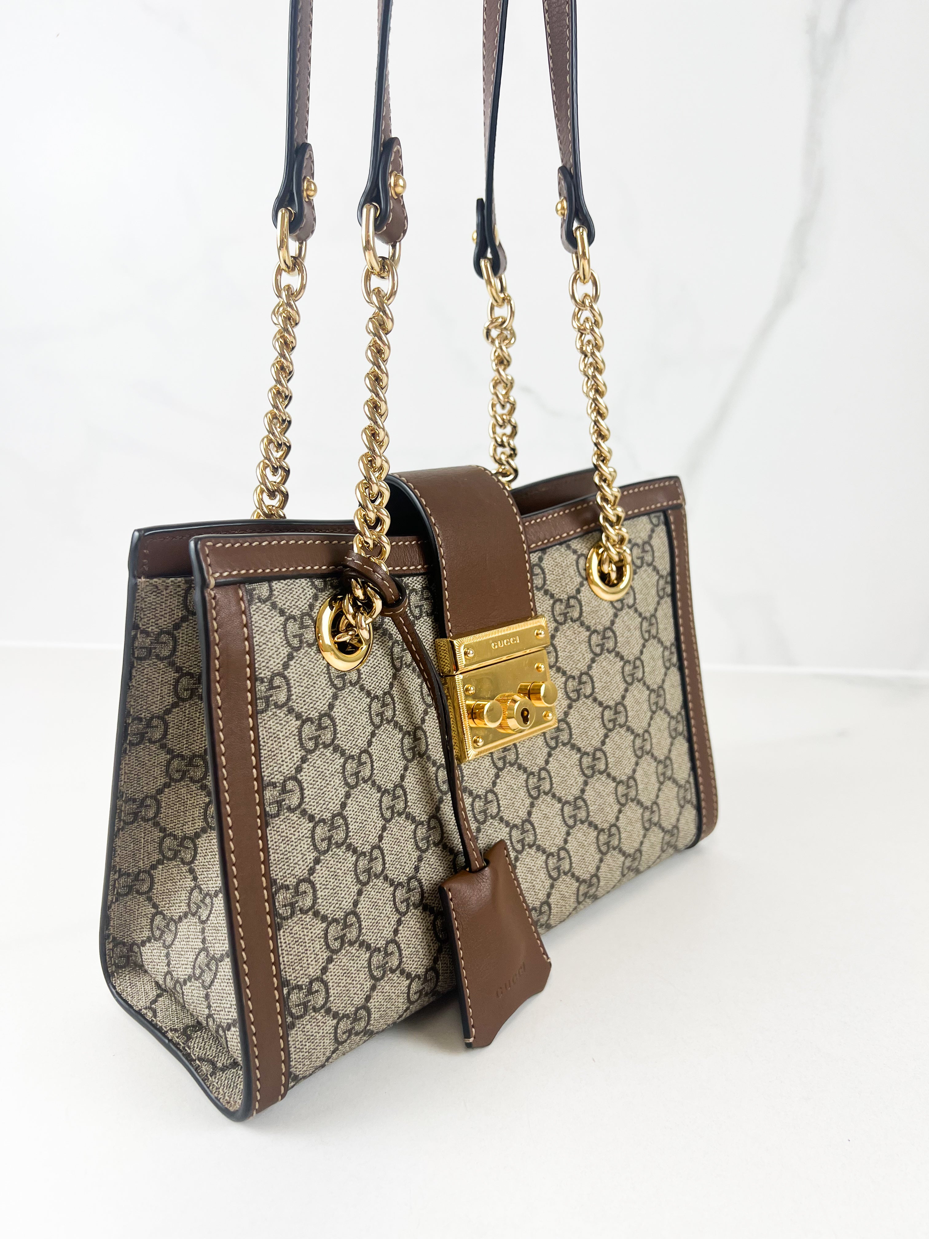 Gucci GG Supreme Medium Padlock Tote Bag