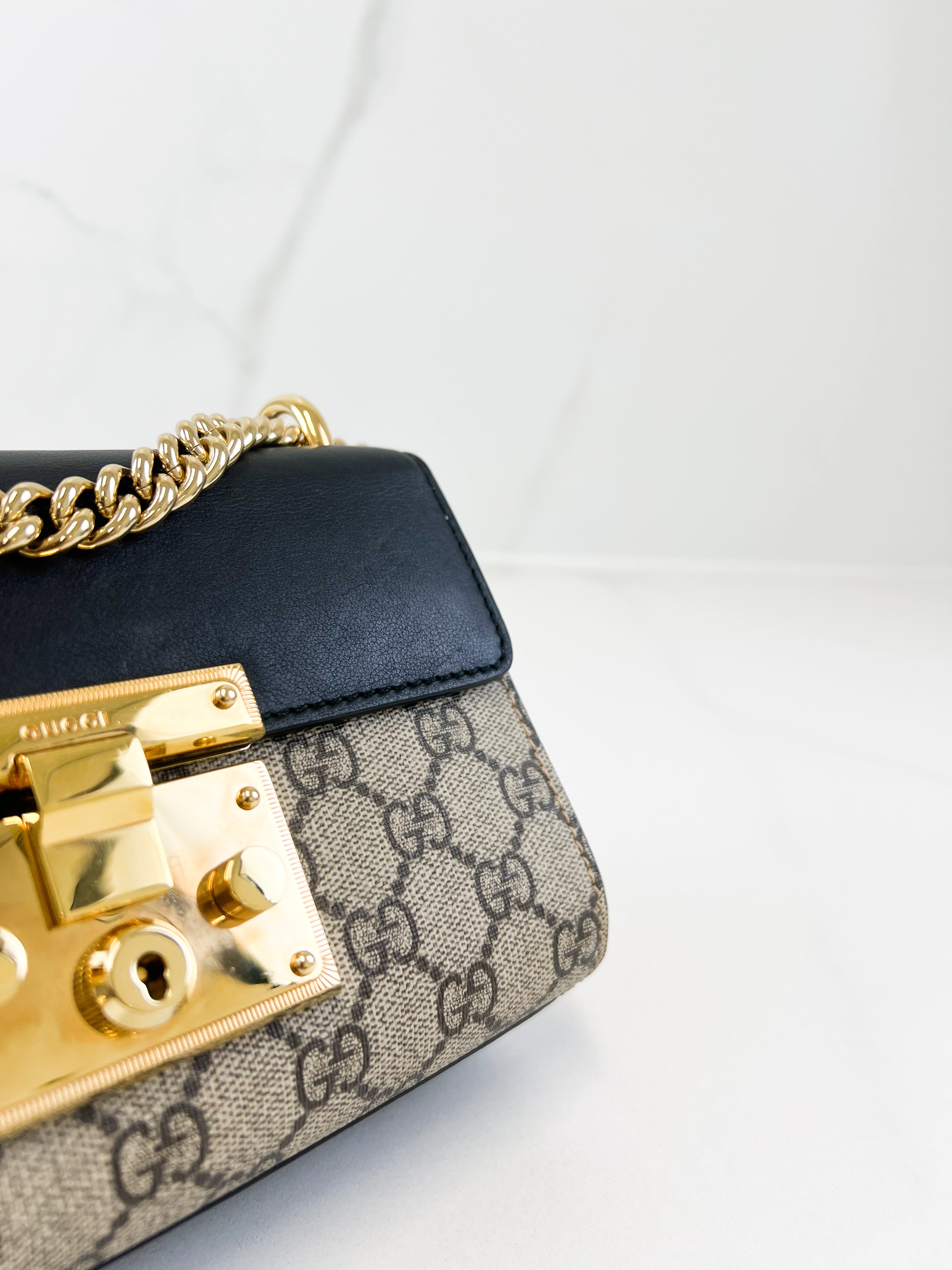 Gucci GG Supreme Small Padlock Shoulder Bag