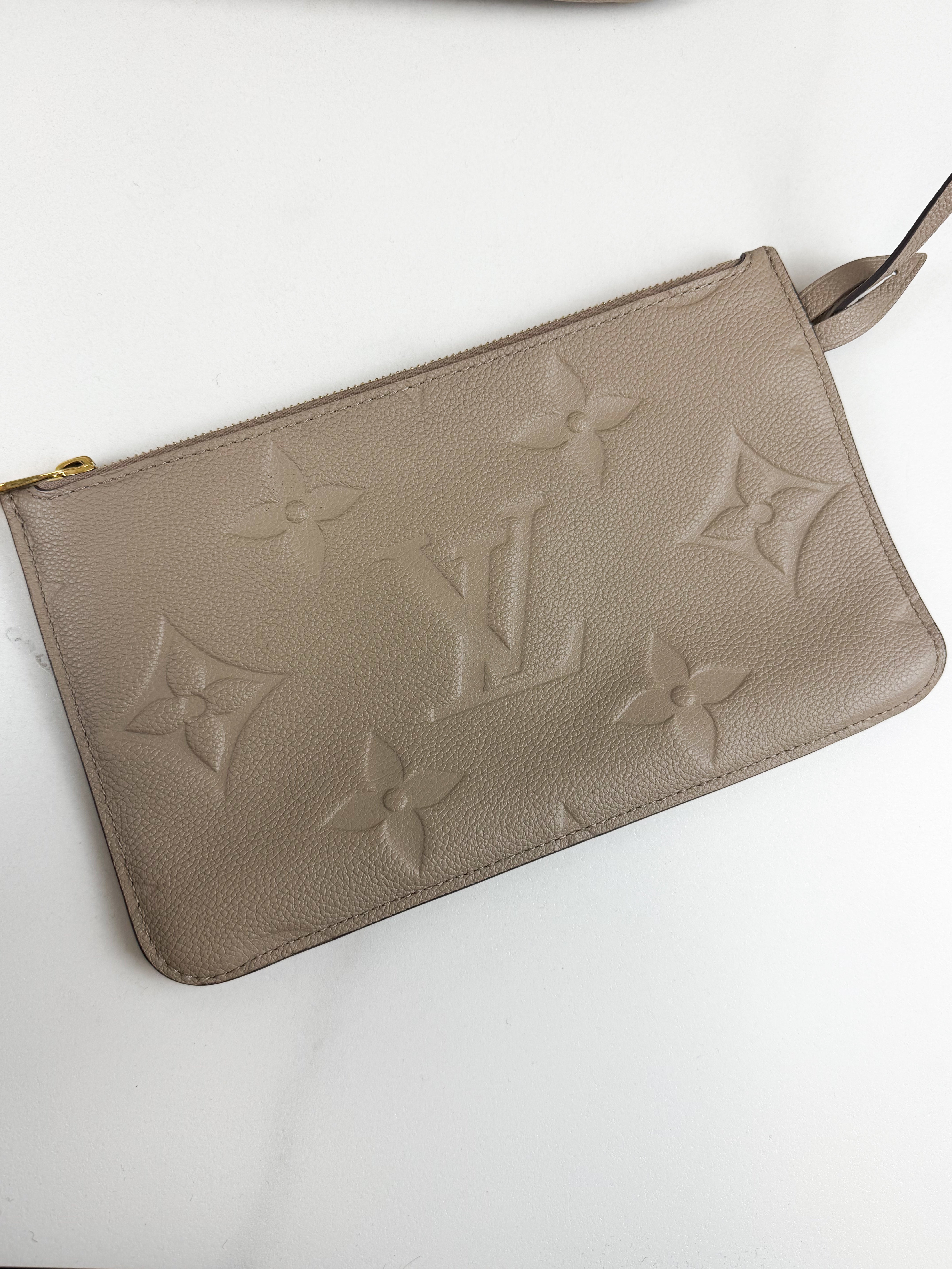 Louis Vuitton Neverfull MM in Empreinte Tourterelle with Pouch