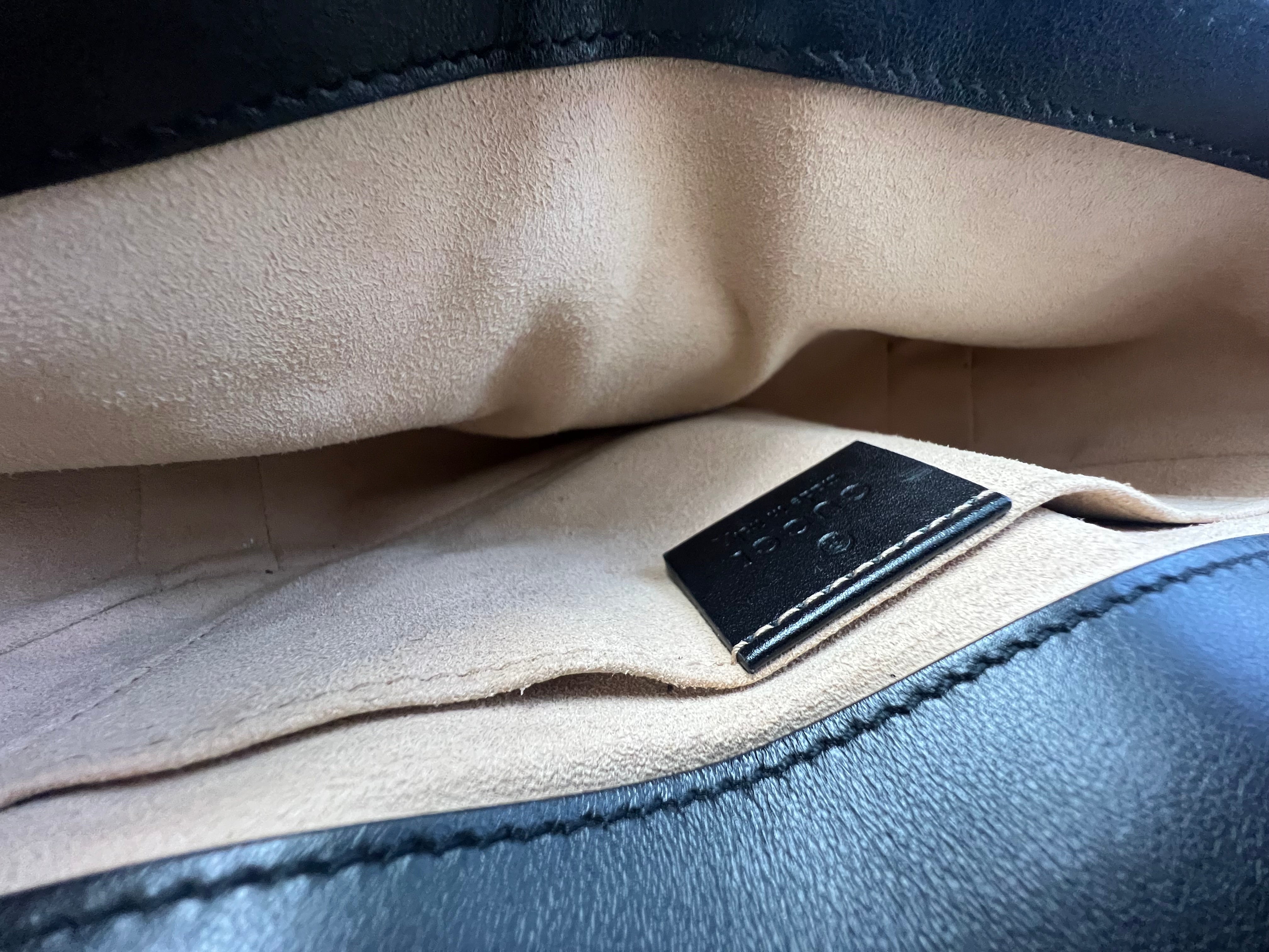 Gucci Black GG Marmont Matelasse Mini Flap Shoulder Bag