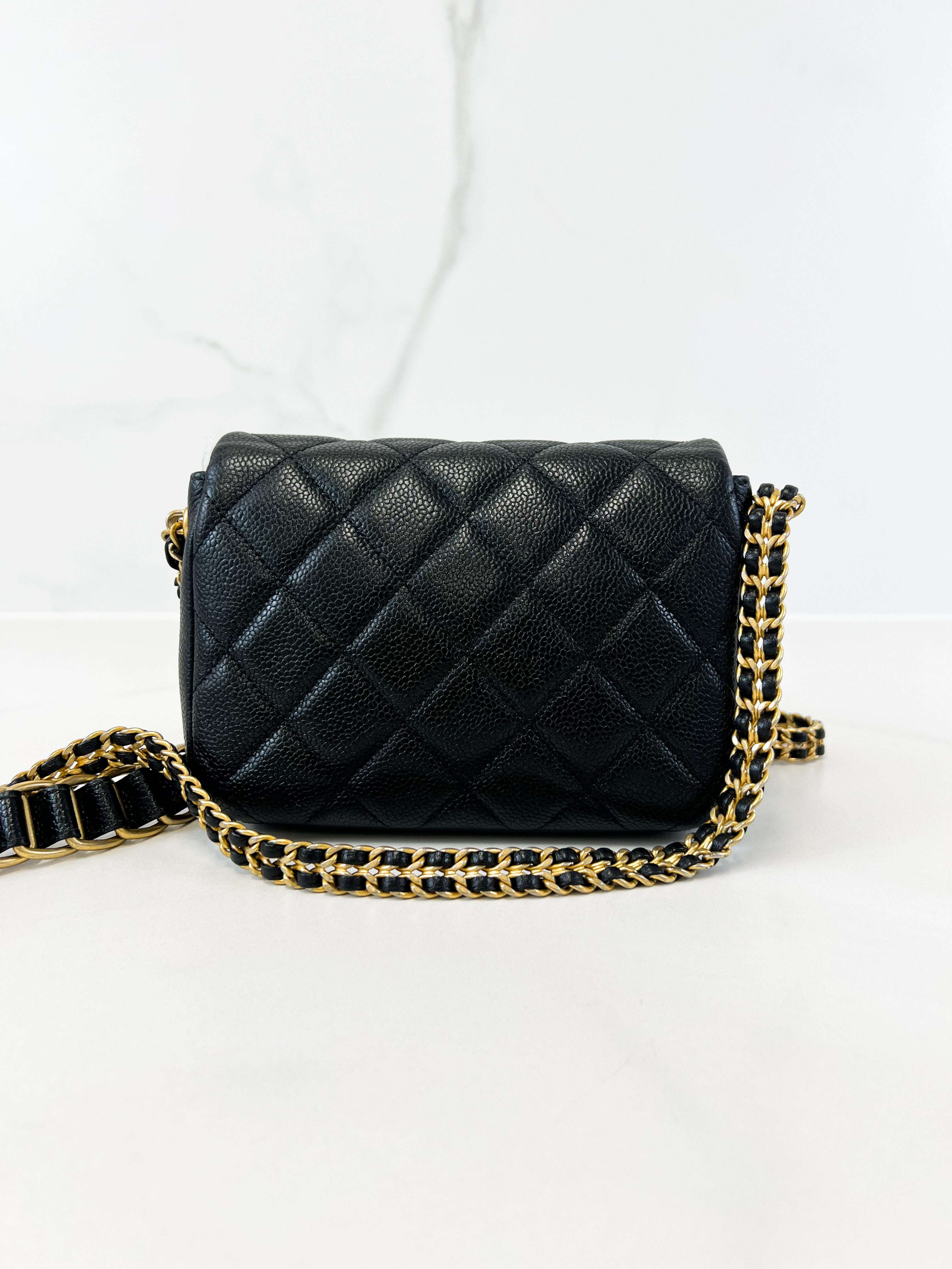 Chanel Black Caviar Limited Edition Mini Square