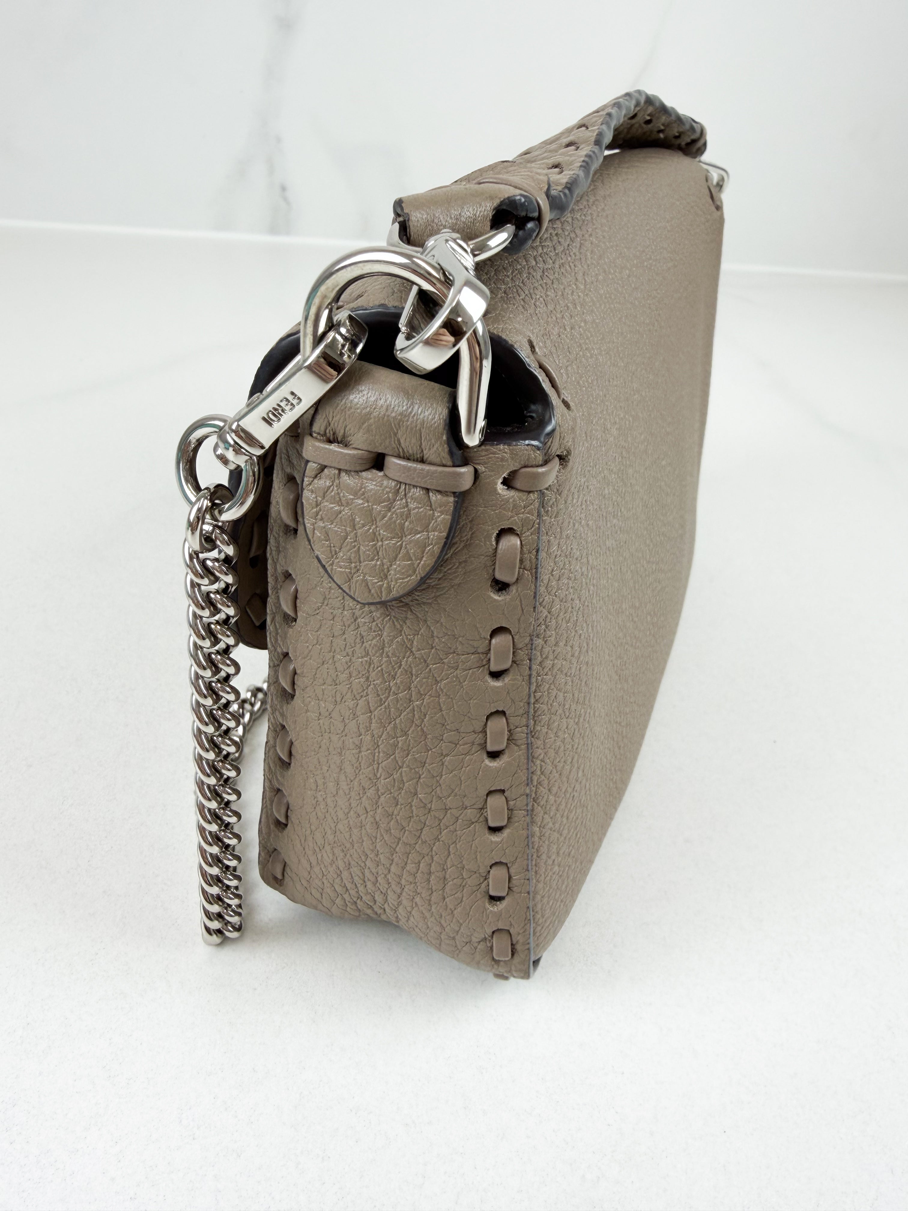 Fendi FF Calf Leather Mini Baguette