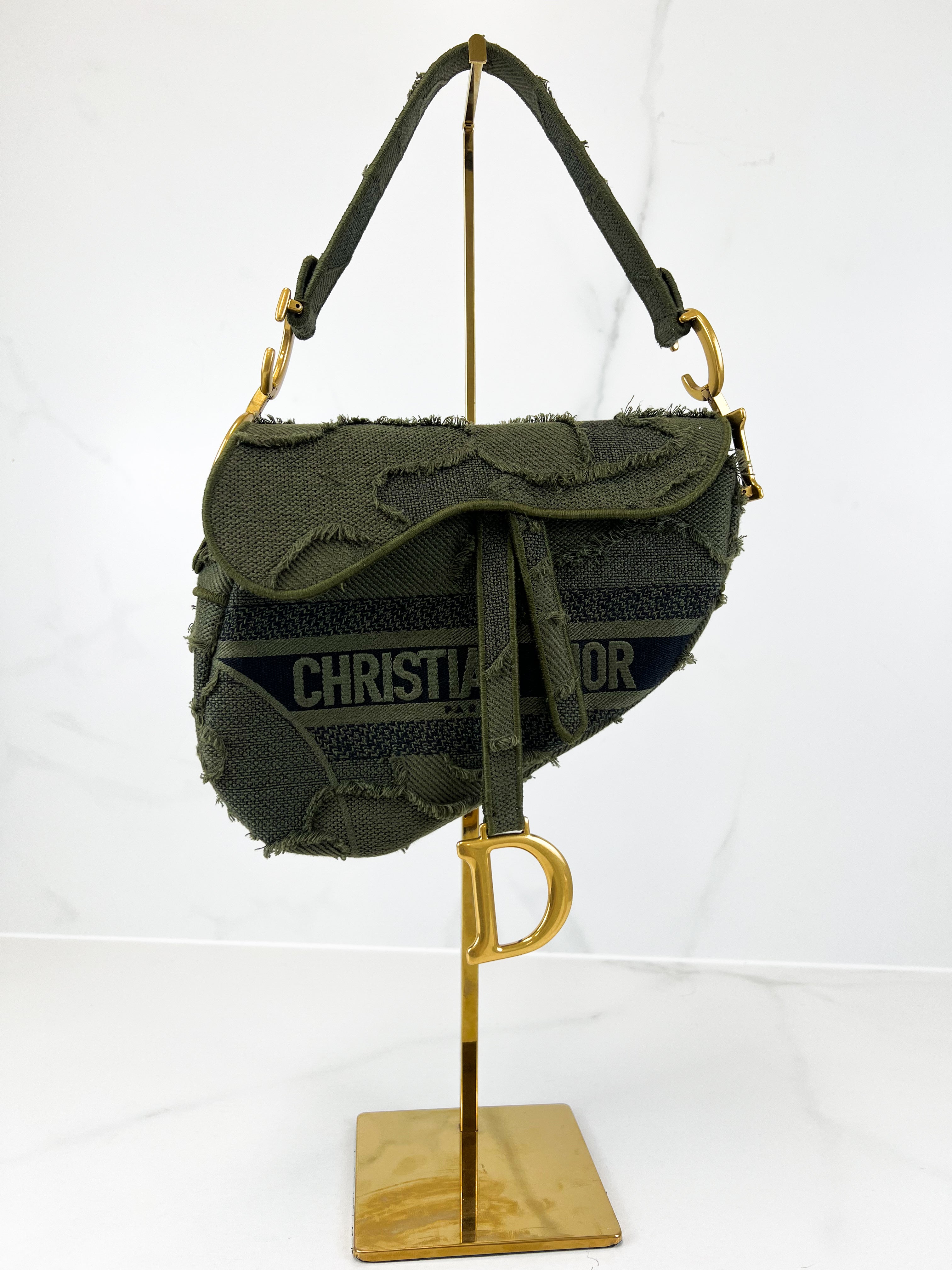 Christian Dior Medium Khaki Saddle Bag