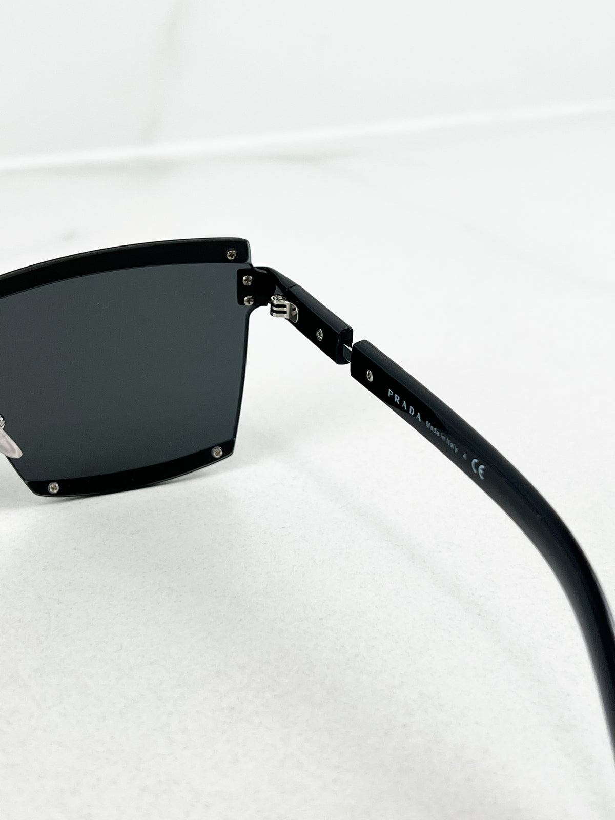 Prada Black Rectangular Cat-Eye Sunglasses PR 61XS