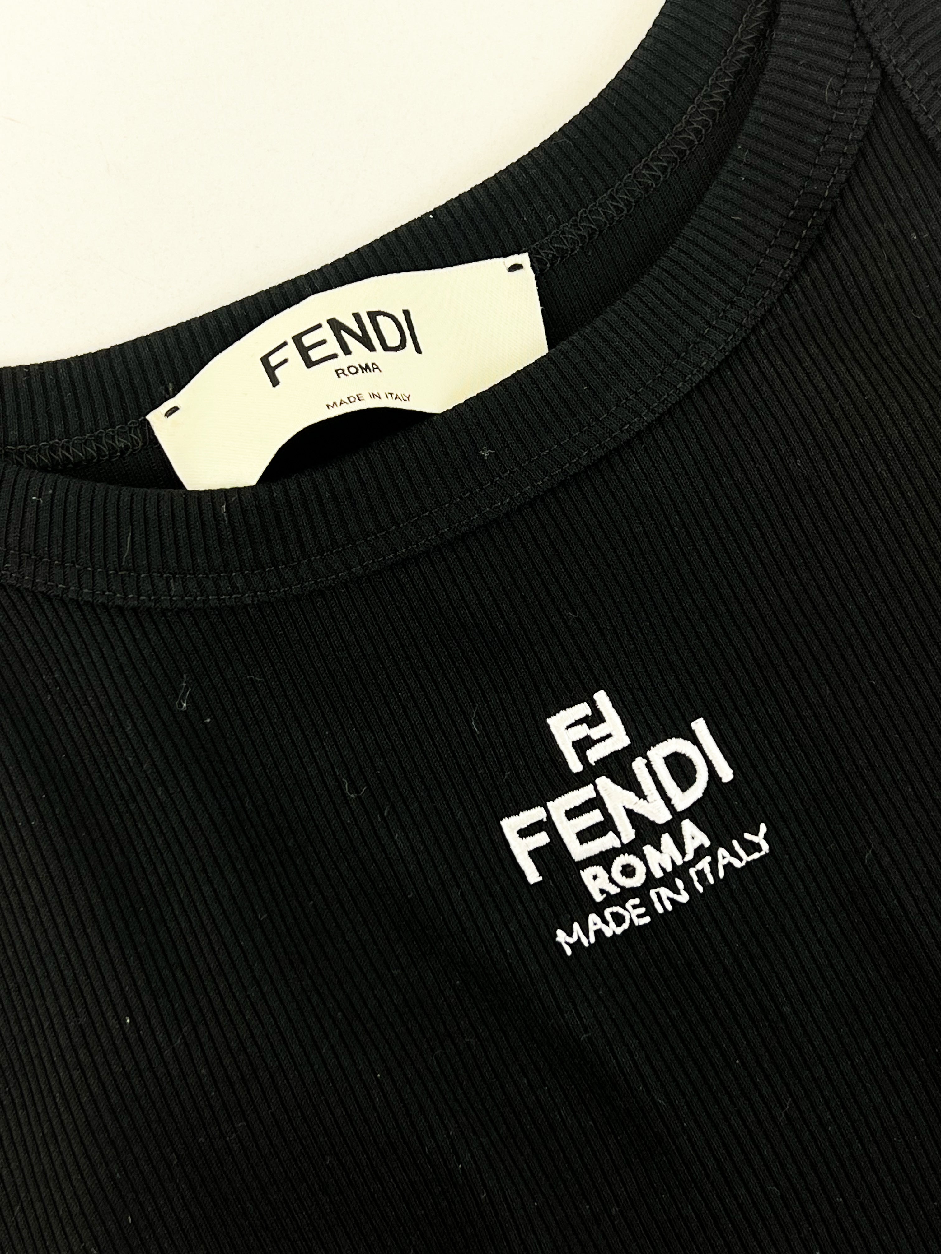 Fendi Black Cotton Top Size Small
