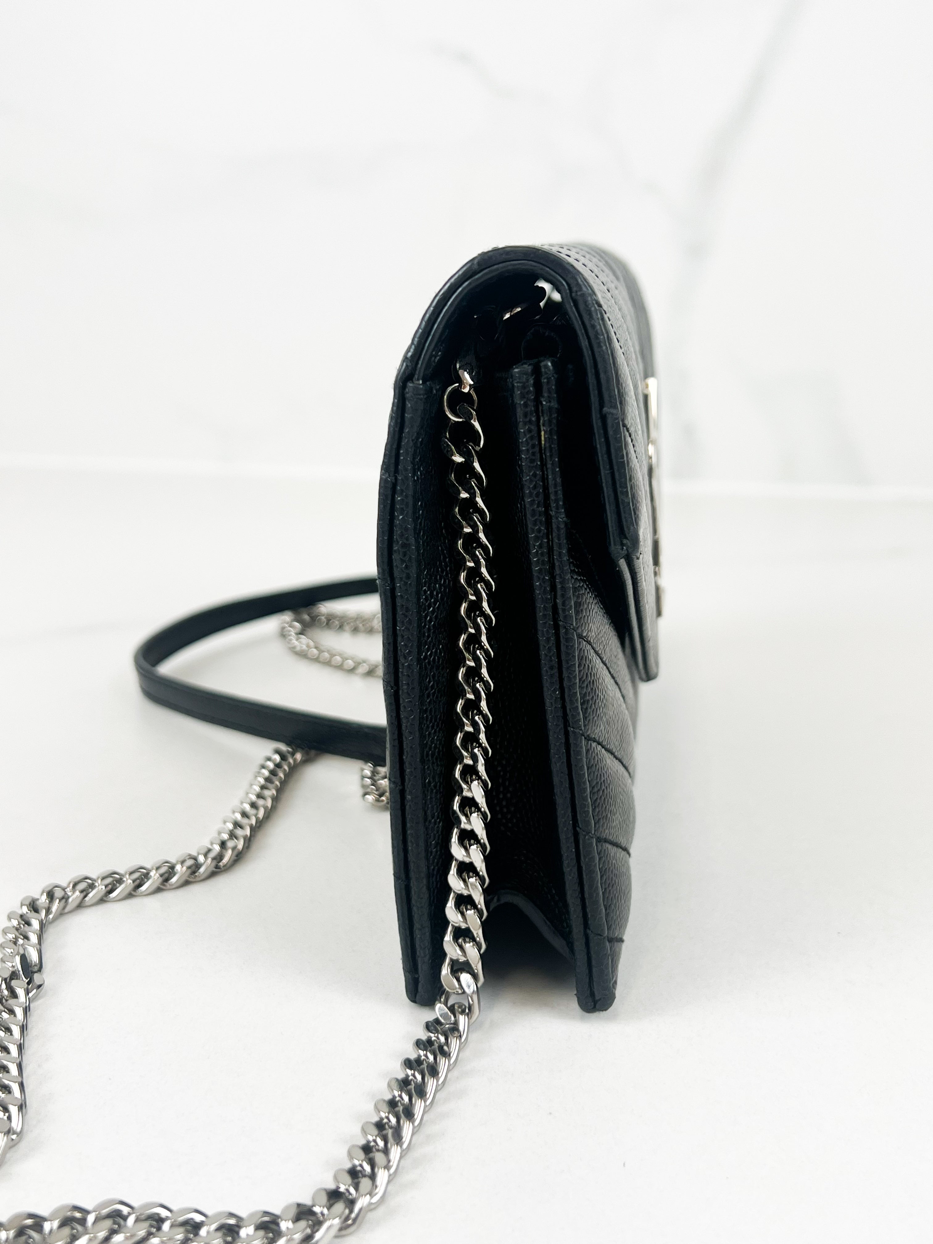 Saint Laurent Black Cassandre Envelope WOC