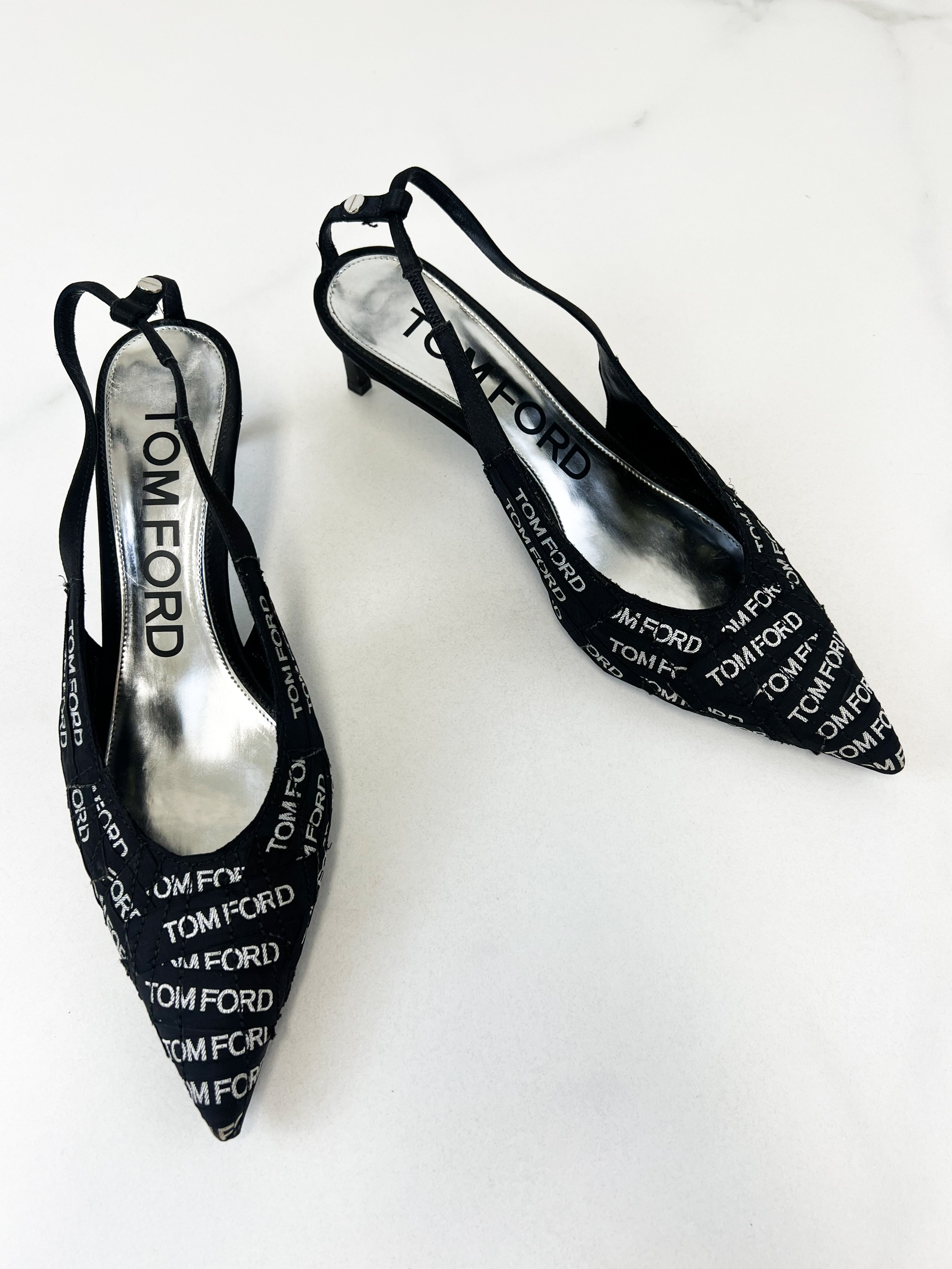 Tom Ford Logo Kitten Heel Pumps Size 40