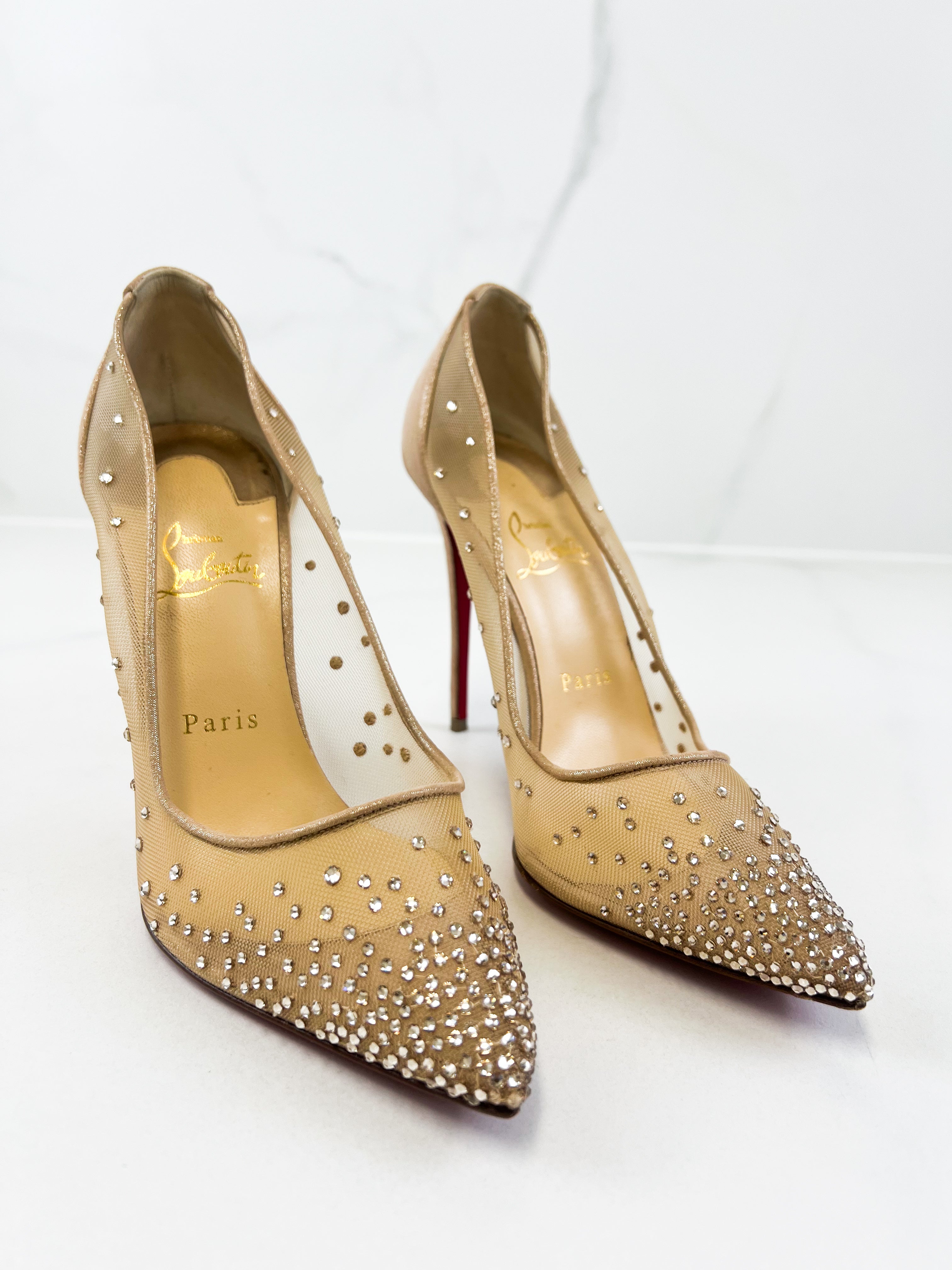 Christian Louboutin Follies Strass 100mm Size 39.5