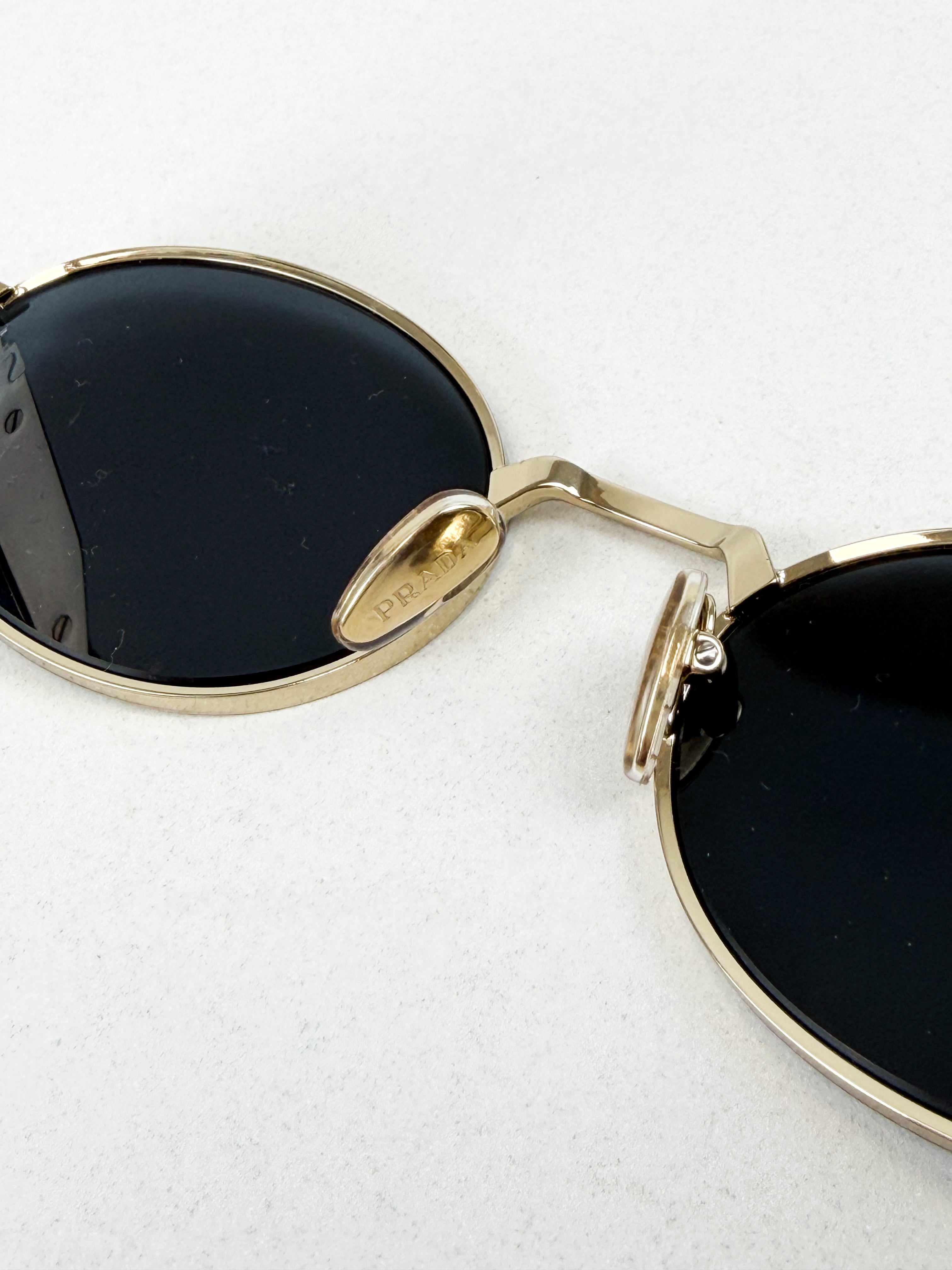 Prada Oval Frame Logo Black Sunglasses