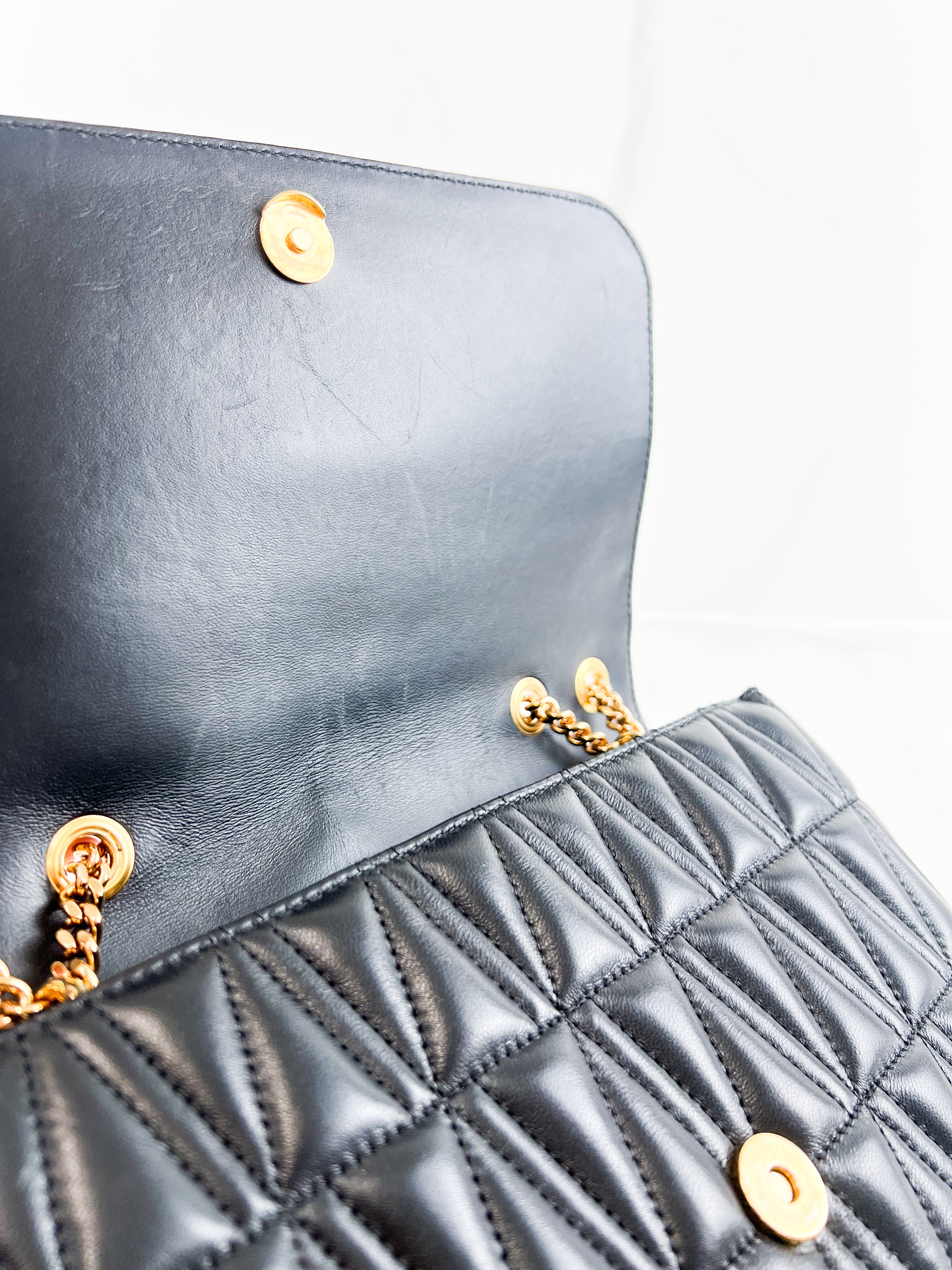 Versace Black Virtus Shoulder Bag with GHW