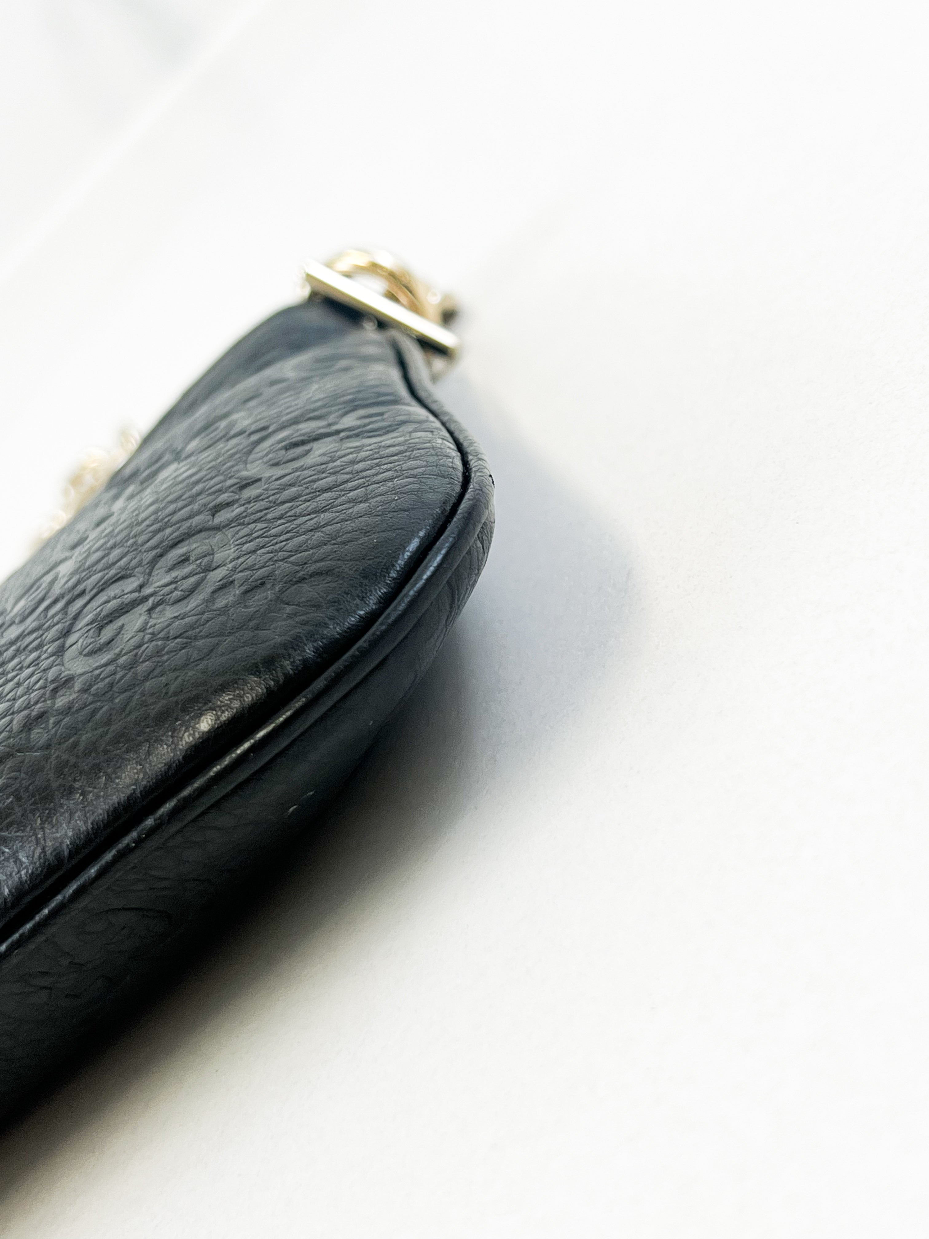 Gucci GG Emblem Mini Debossed Shoulder Bag