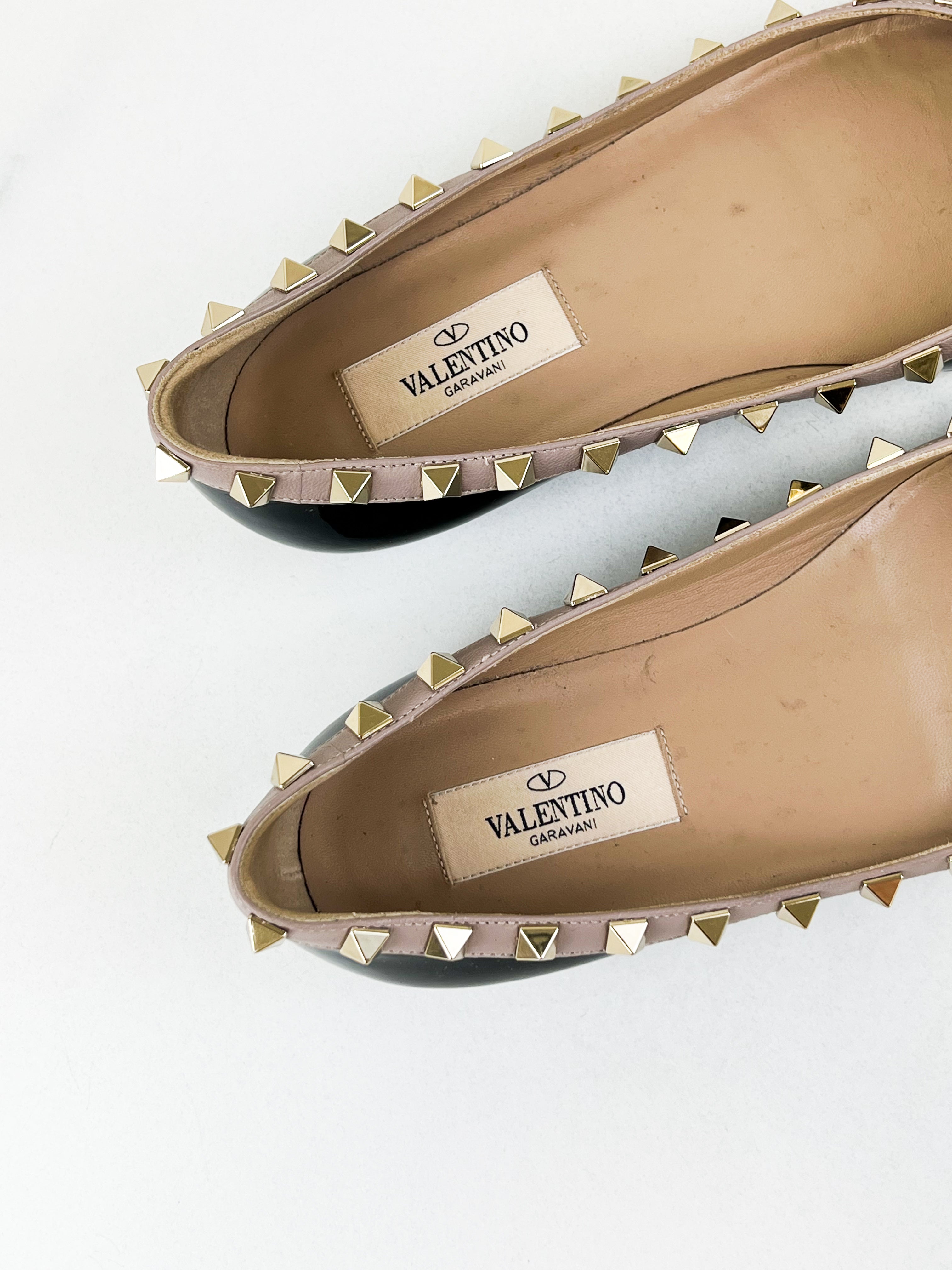 Valentino Garavani Rockstud Black Ballet Flat Size 35