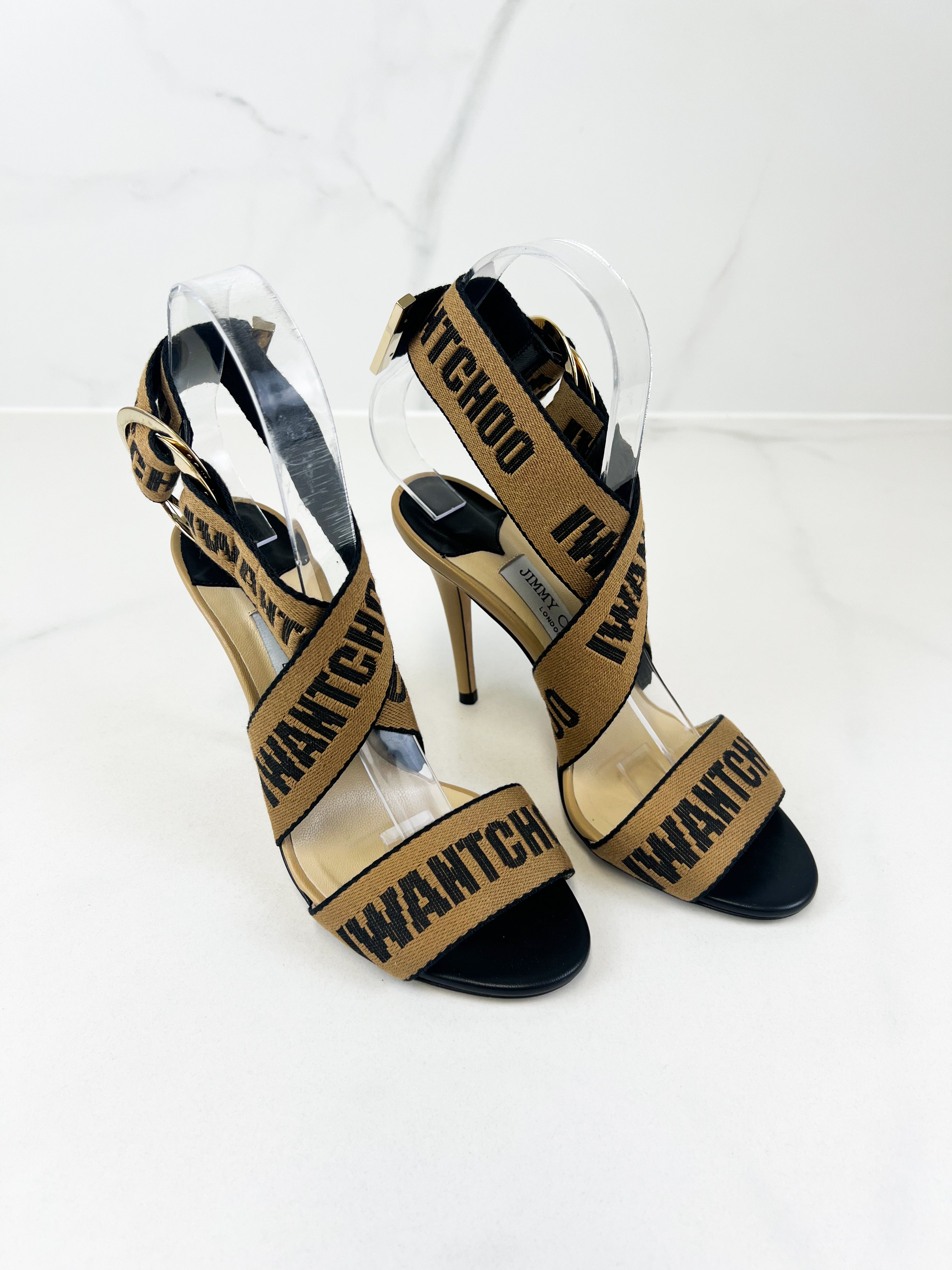 Jimmy Choo Bailey Logo 100 Sandals Size 36