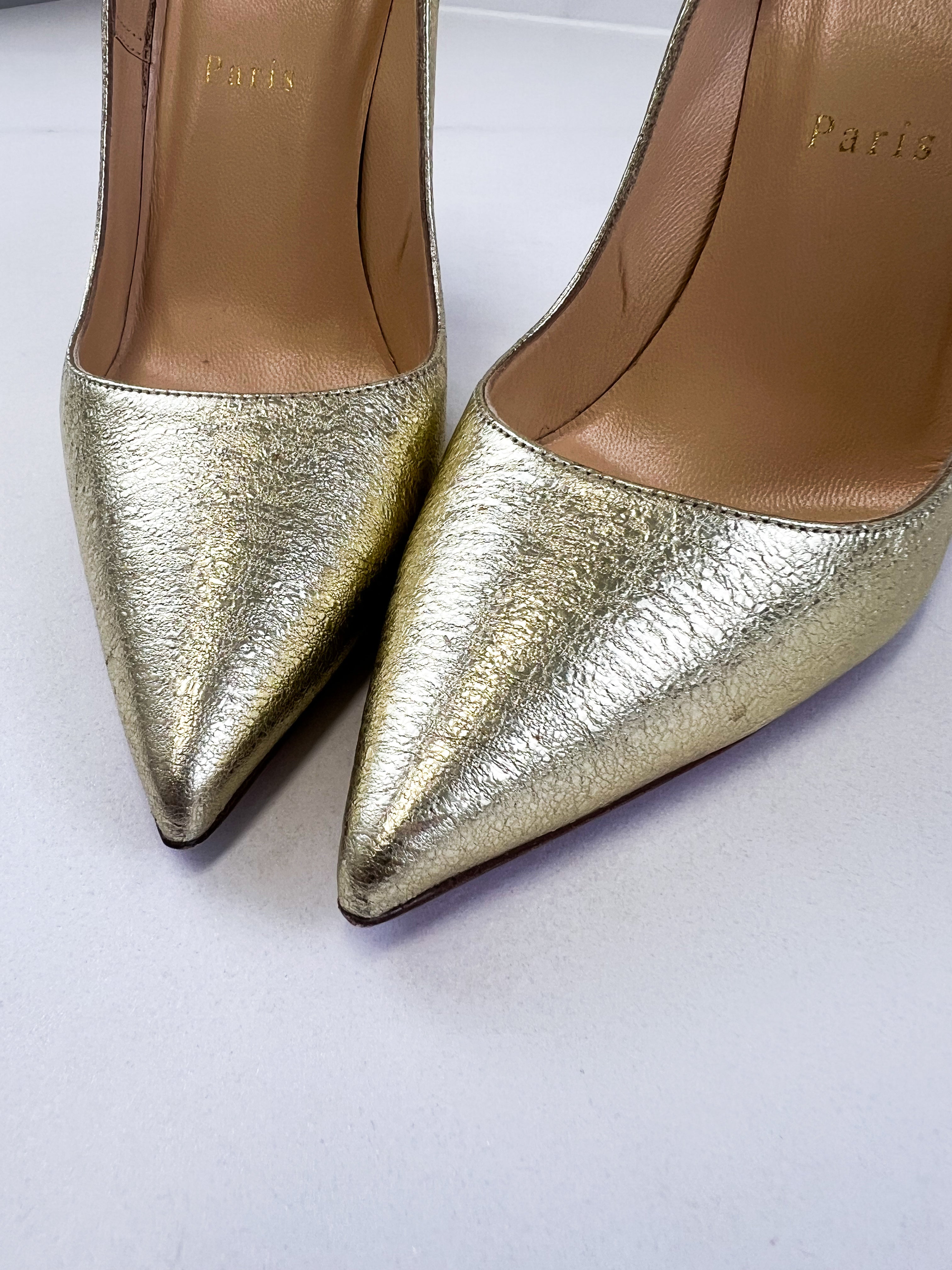 Christian Louboutin Gold So Kate 120 Size 37.5