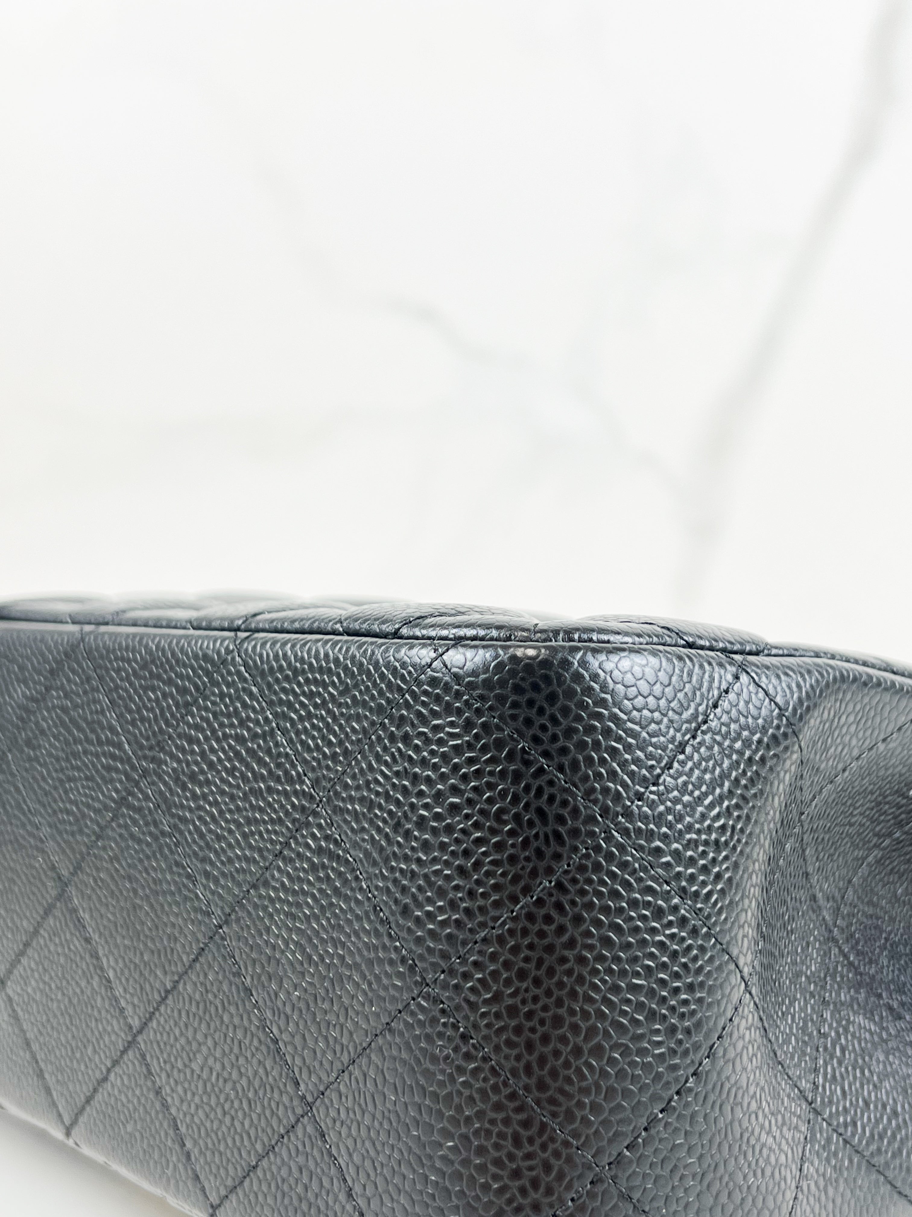 Chanel Jumbo Black Classic Double Flap Caviar Shoulder Bag