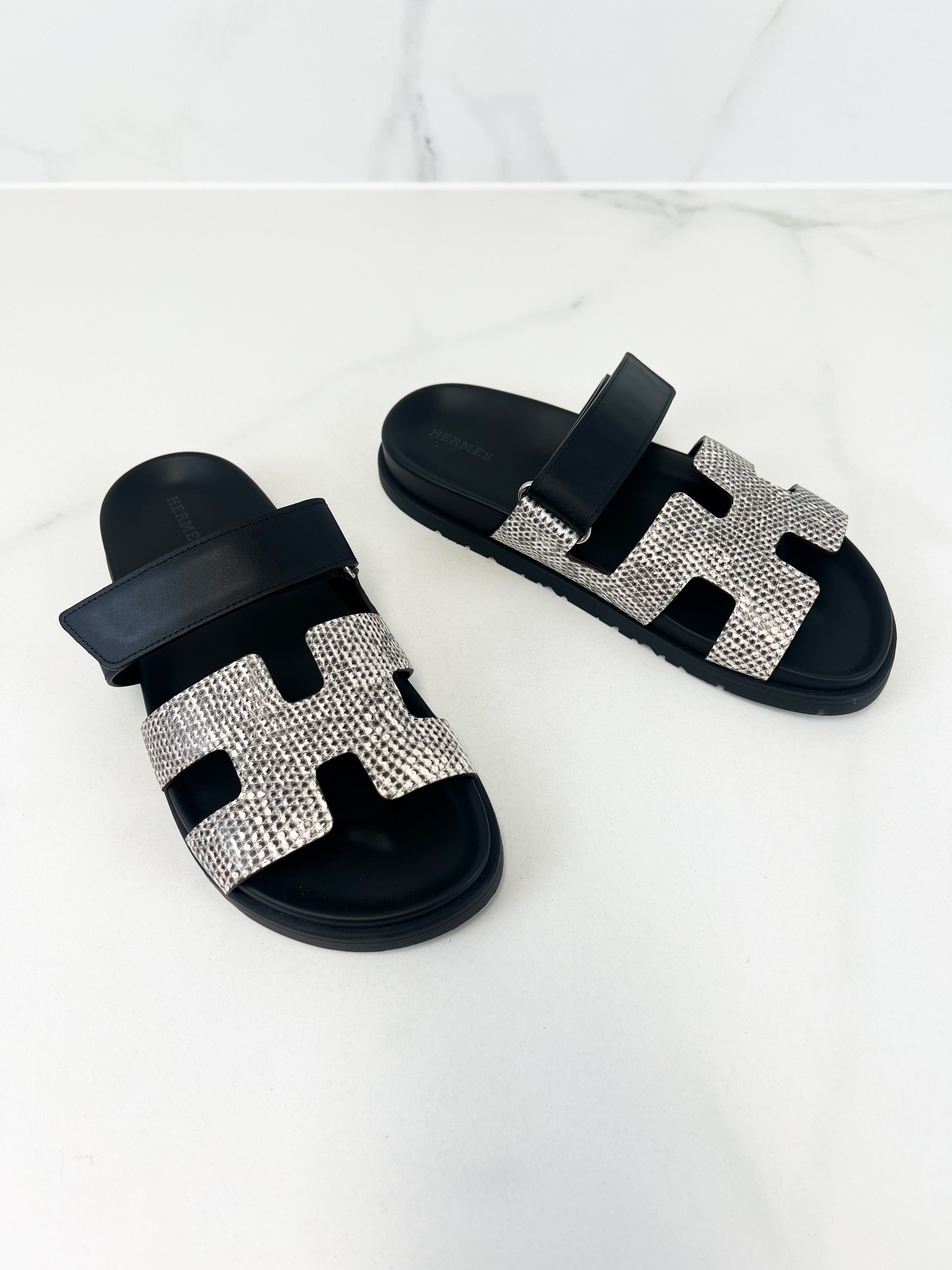Hermes Lizard Ombre Chypre Sandal Size 39
