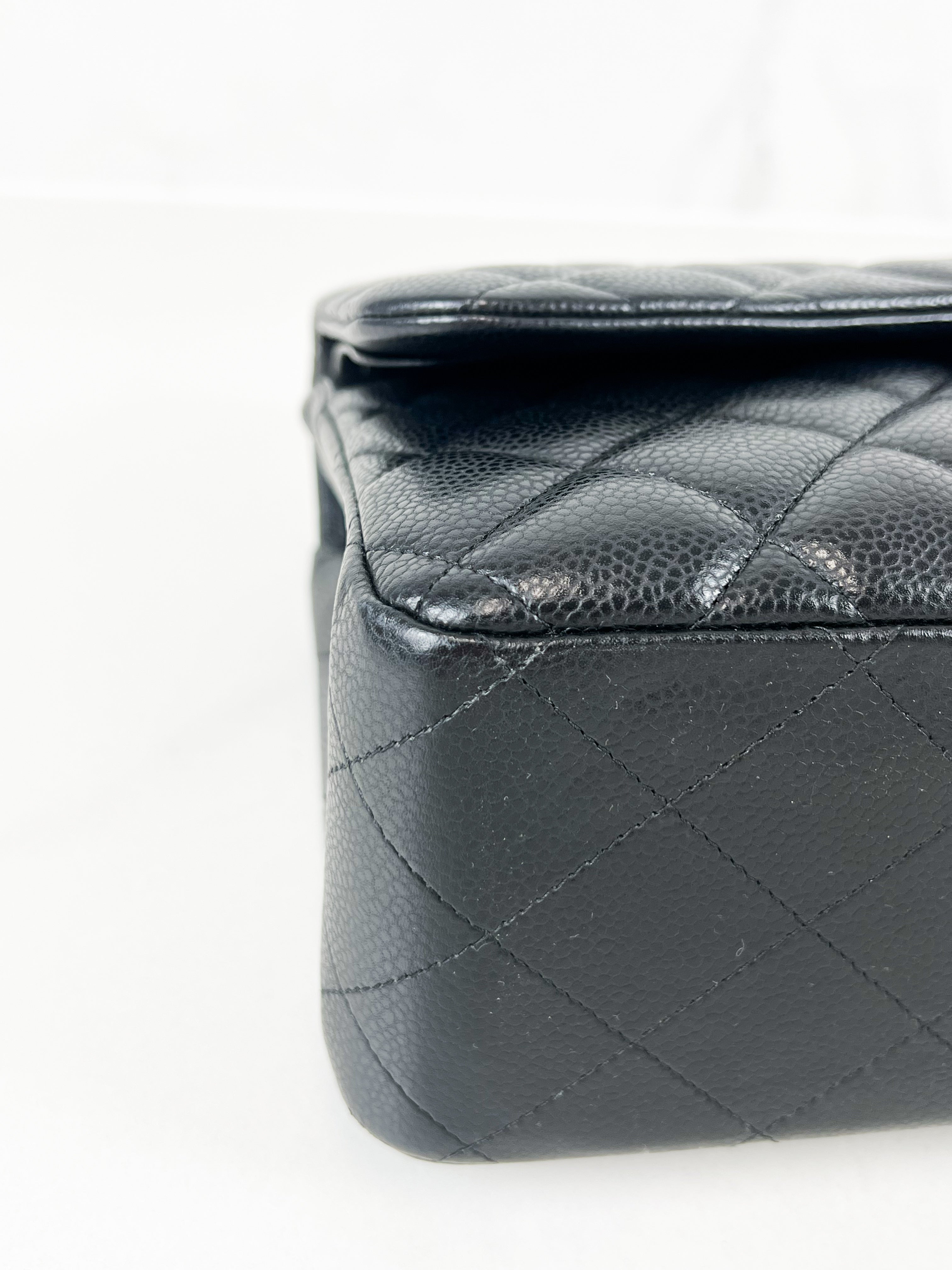 Chanel Jumbo Black Classic Double Flap Caviar Shoulder Bag