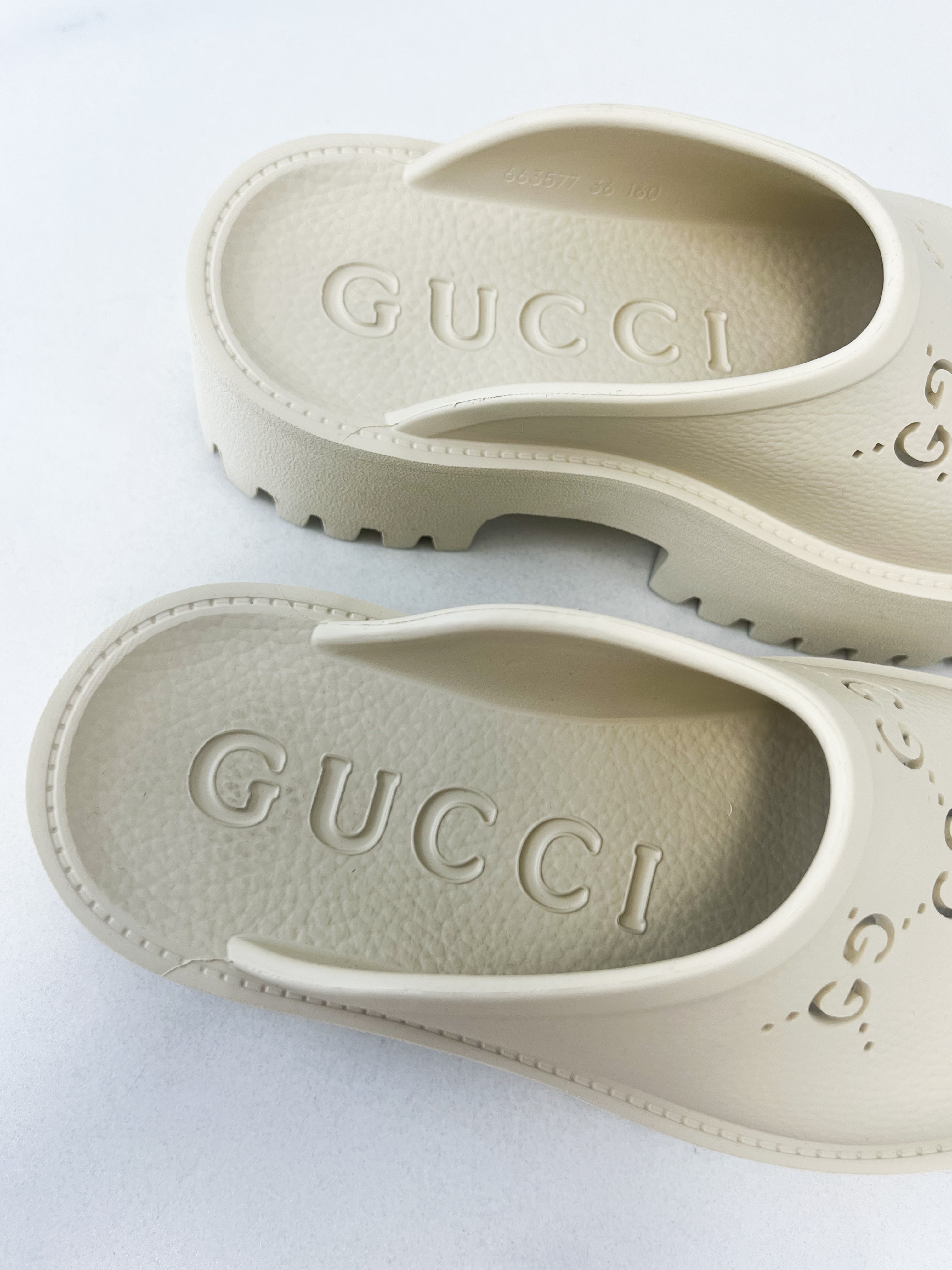 Gucci GG Rubber Platform Clog Size 37