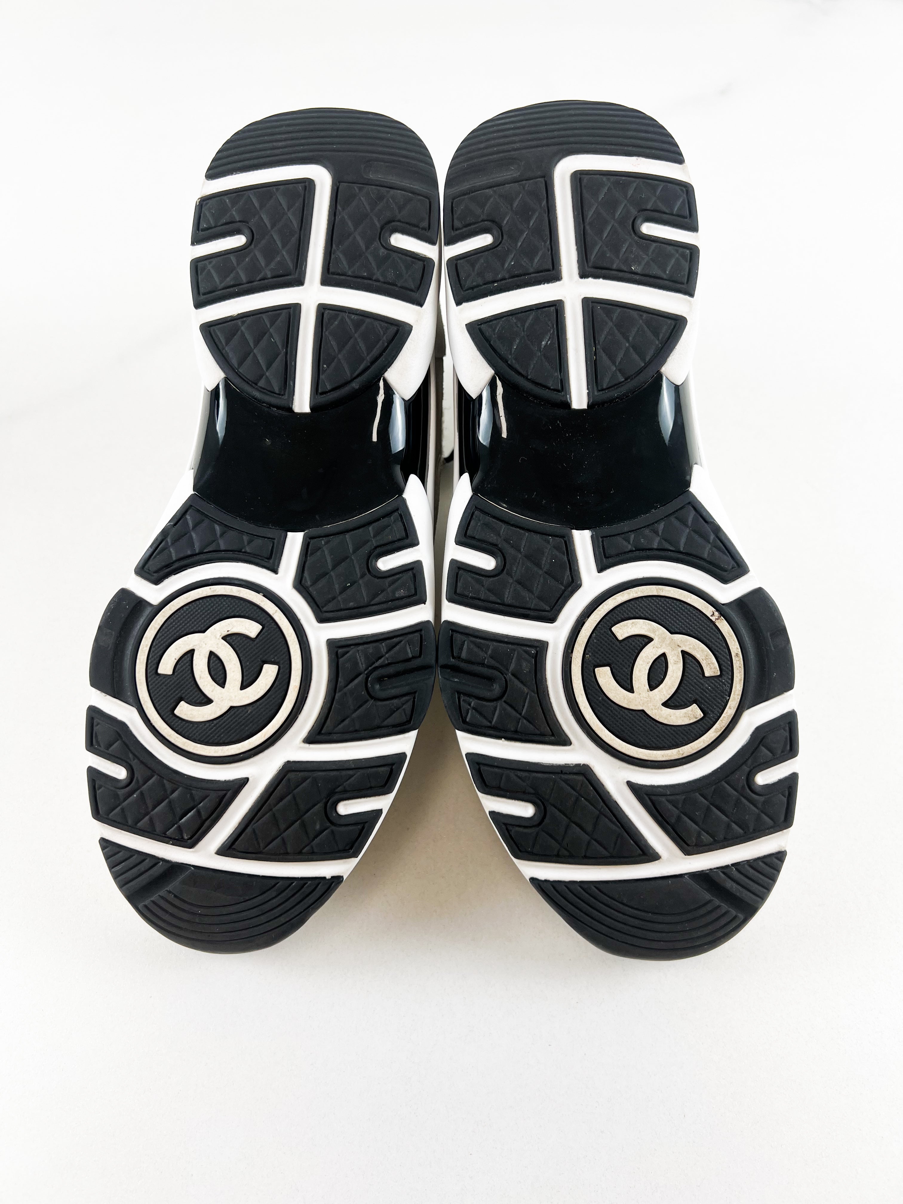 Chanel Painted Iridescent Cotton Tweed Suede CC Sneakers Size 40