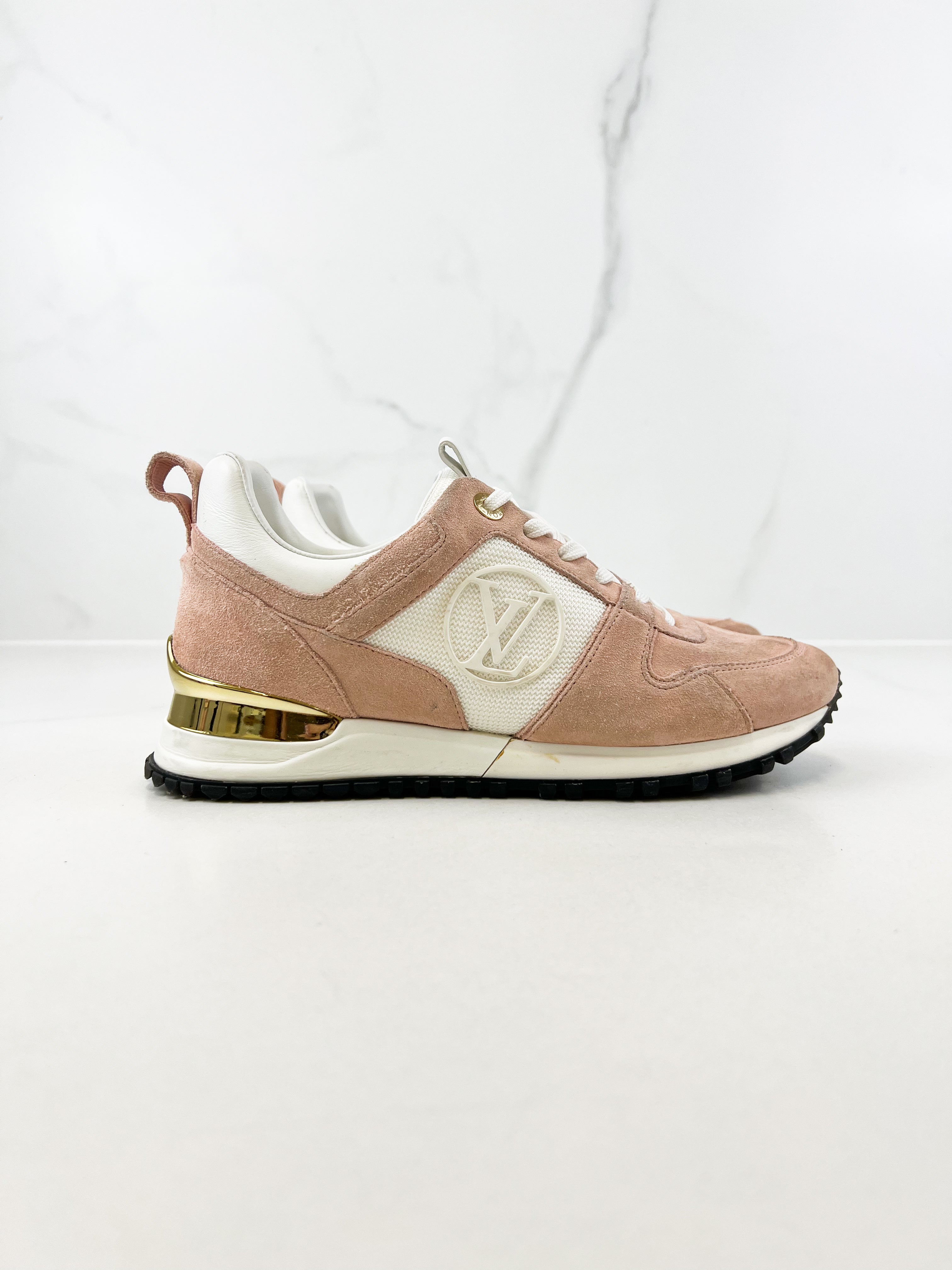 Louis Vuitton Pink Suede Runaway Sneaker Size 37