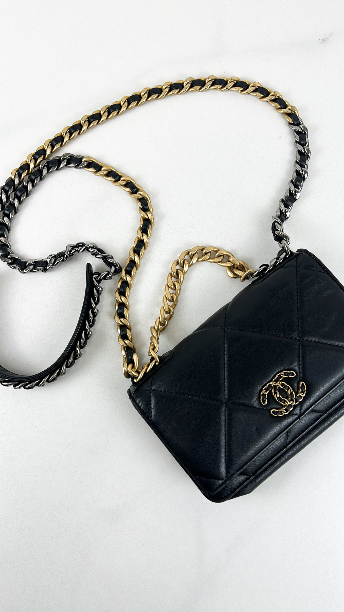 Chanel 19 Wallet on Chain WOC in Lambskin Leather