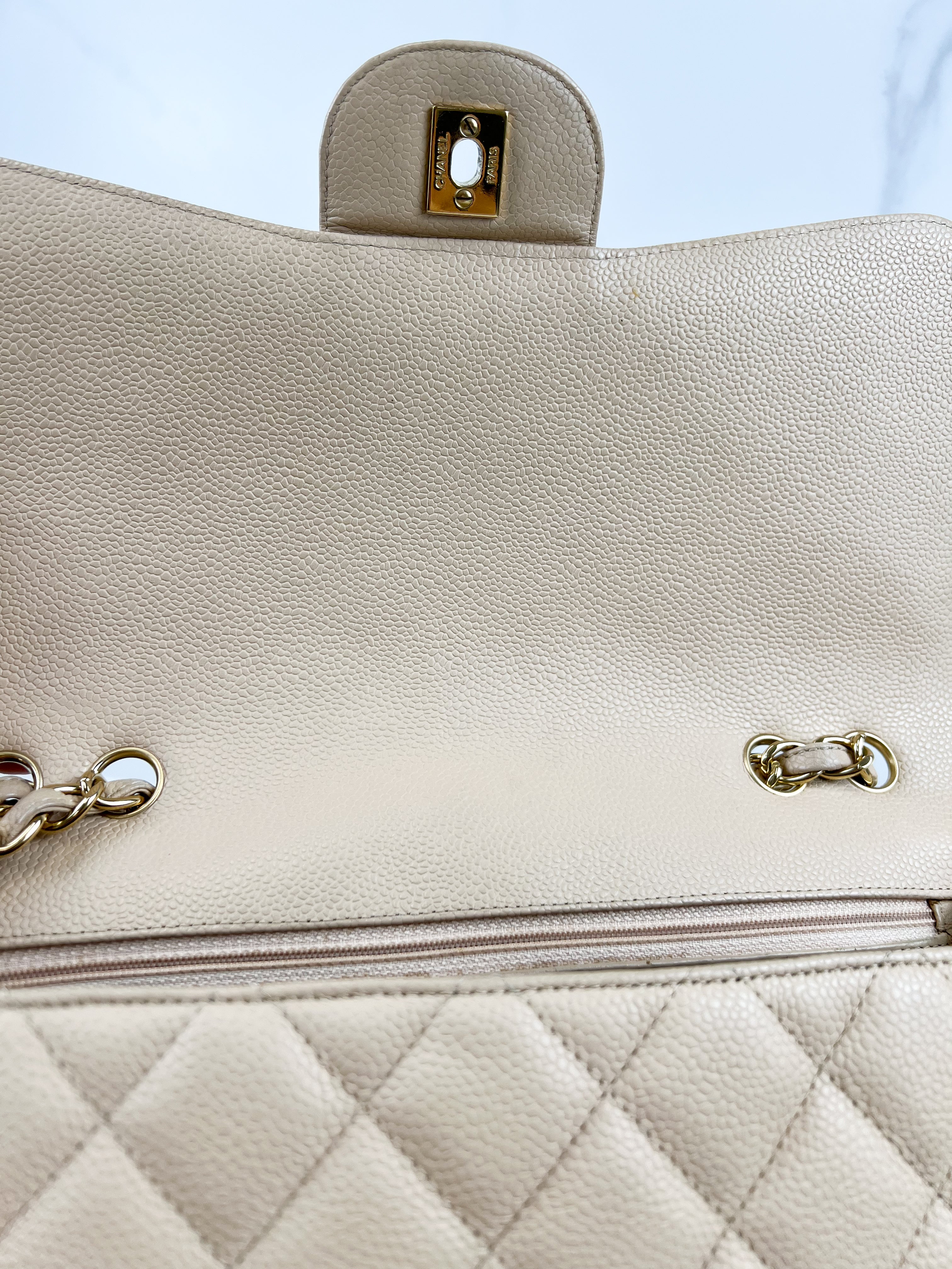 Chanel Jumbo Classic Single Flap Caviar Shoulder Bag