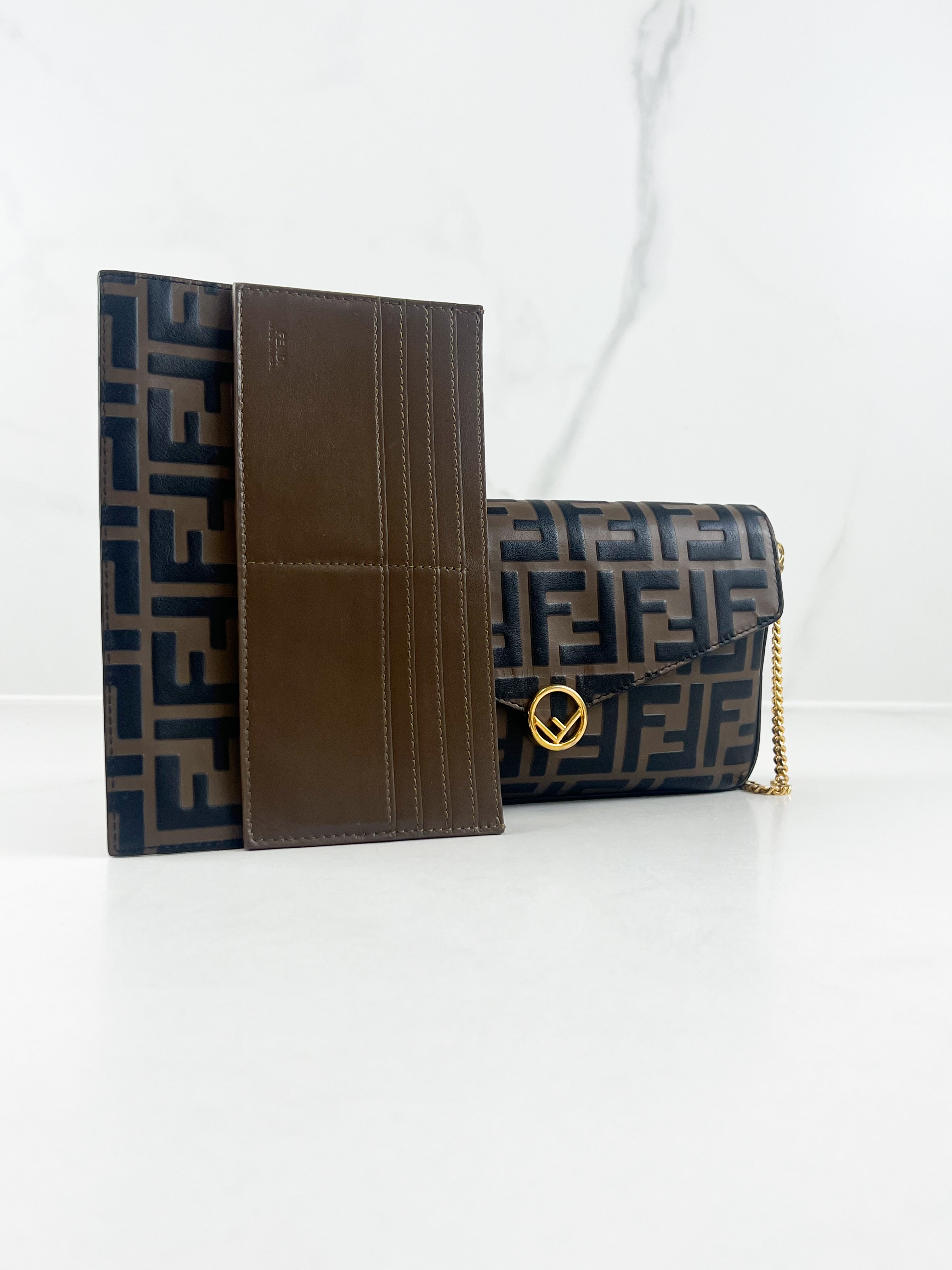 Fendi F Wallet on Chain with Pouch