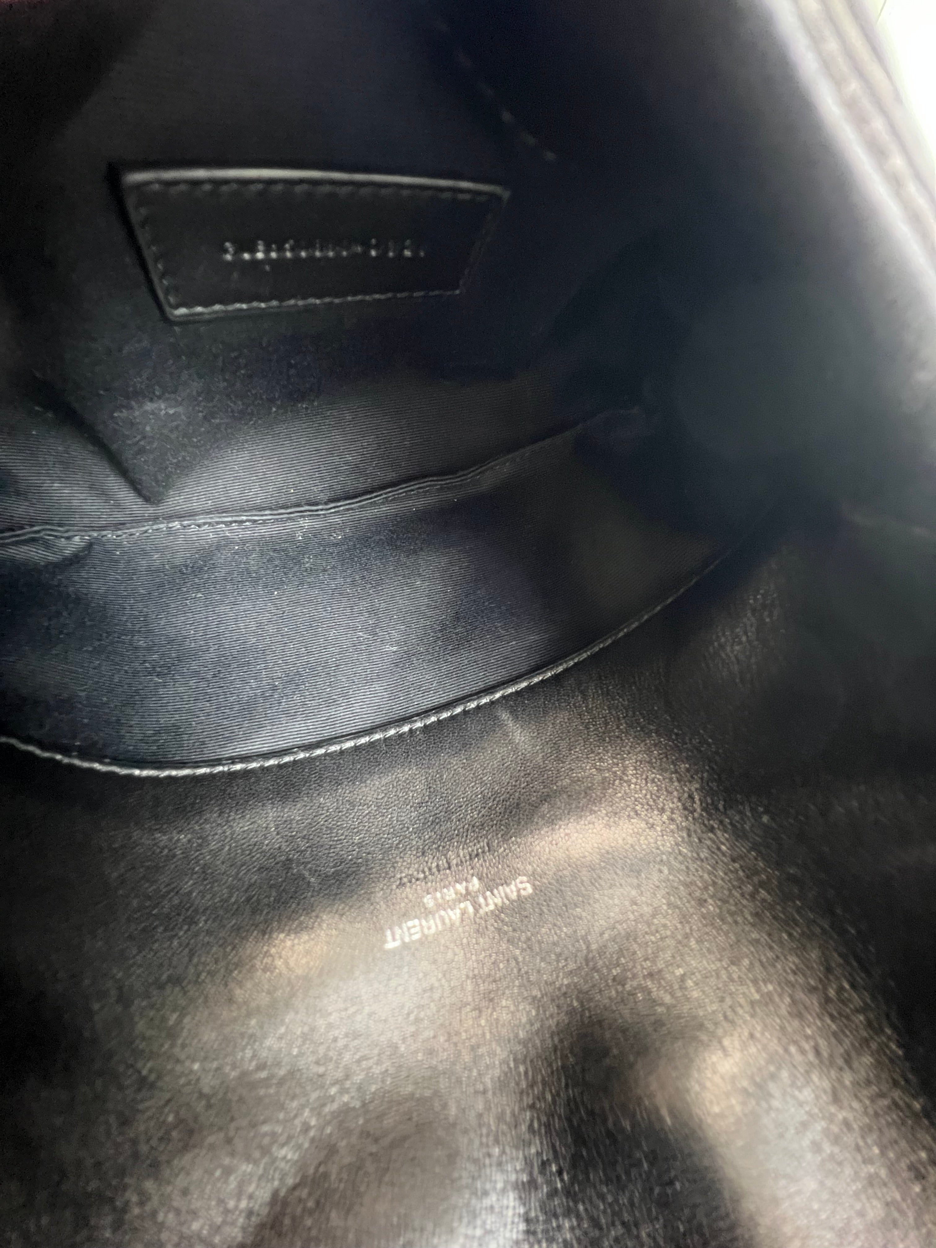 Saint Laurent Loulou Puffer Pouch in Black Lambskin