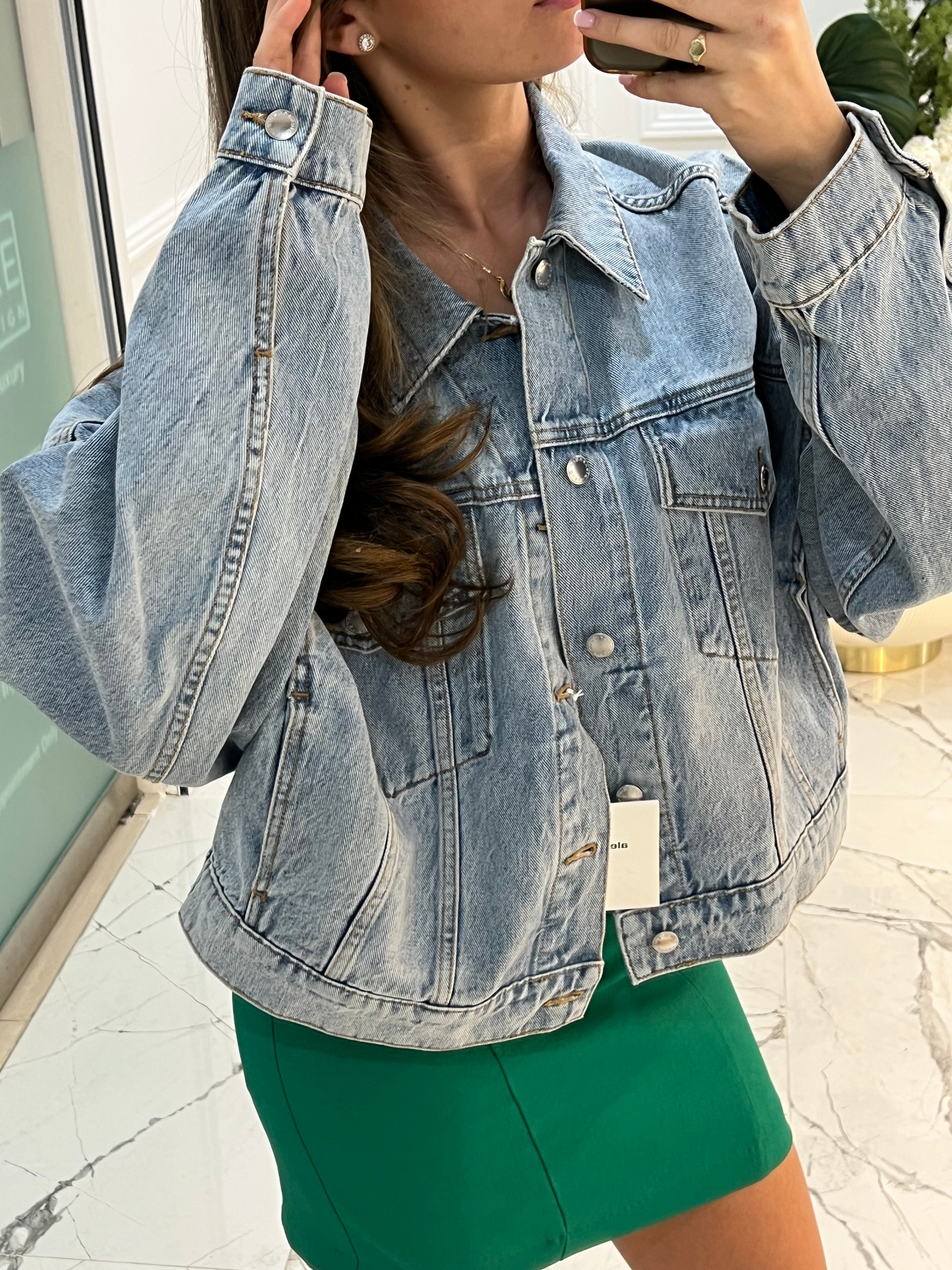 Alexander Wang Regen Indigo Denim Clip Trucker Jacket