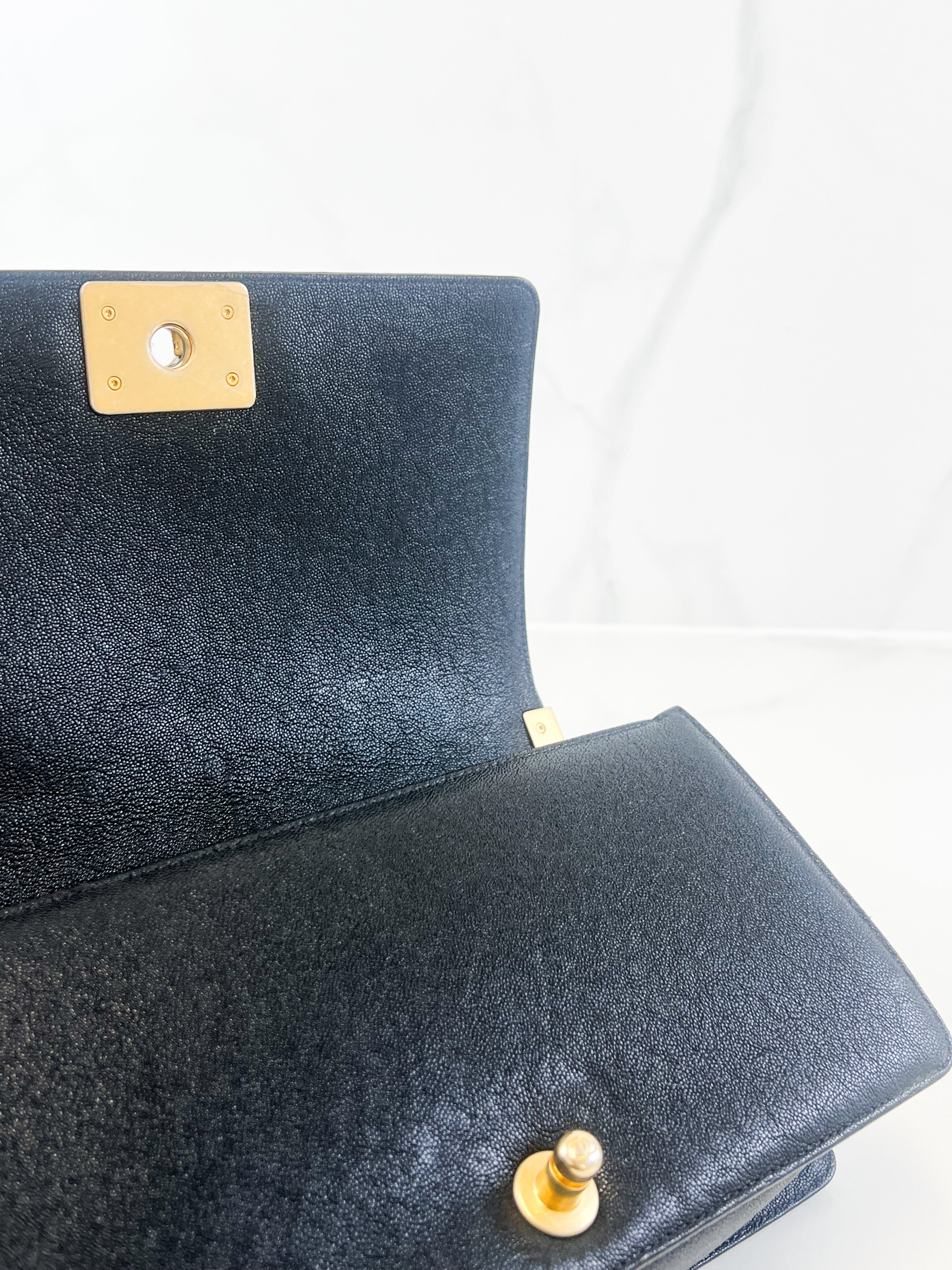 Chanel Old Medium Chevron Boy Bag with GHW