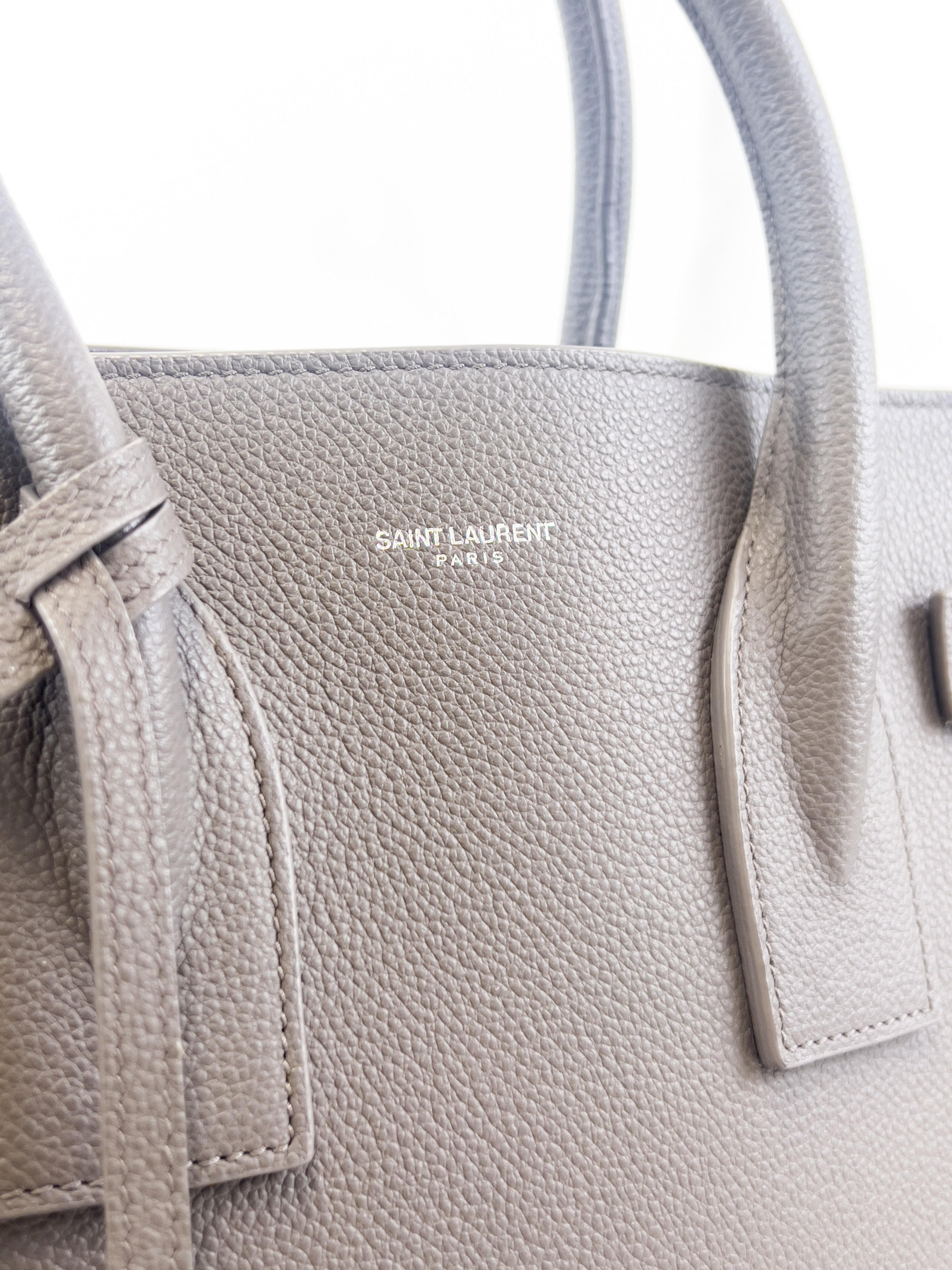 Saint Laurent Grey Large Sac De Jour with SHW